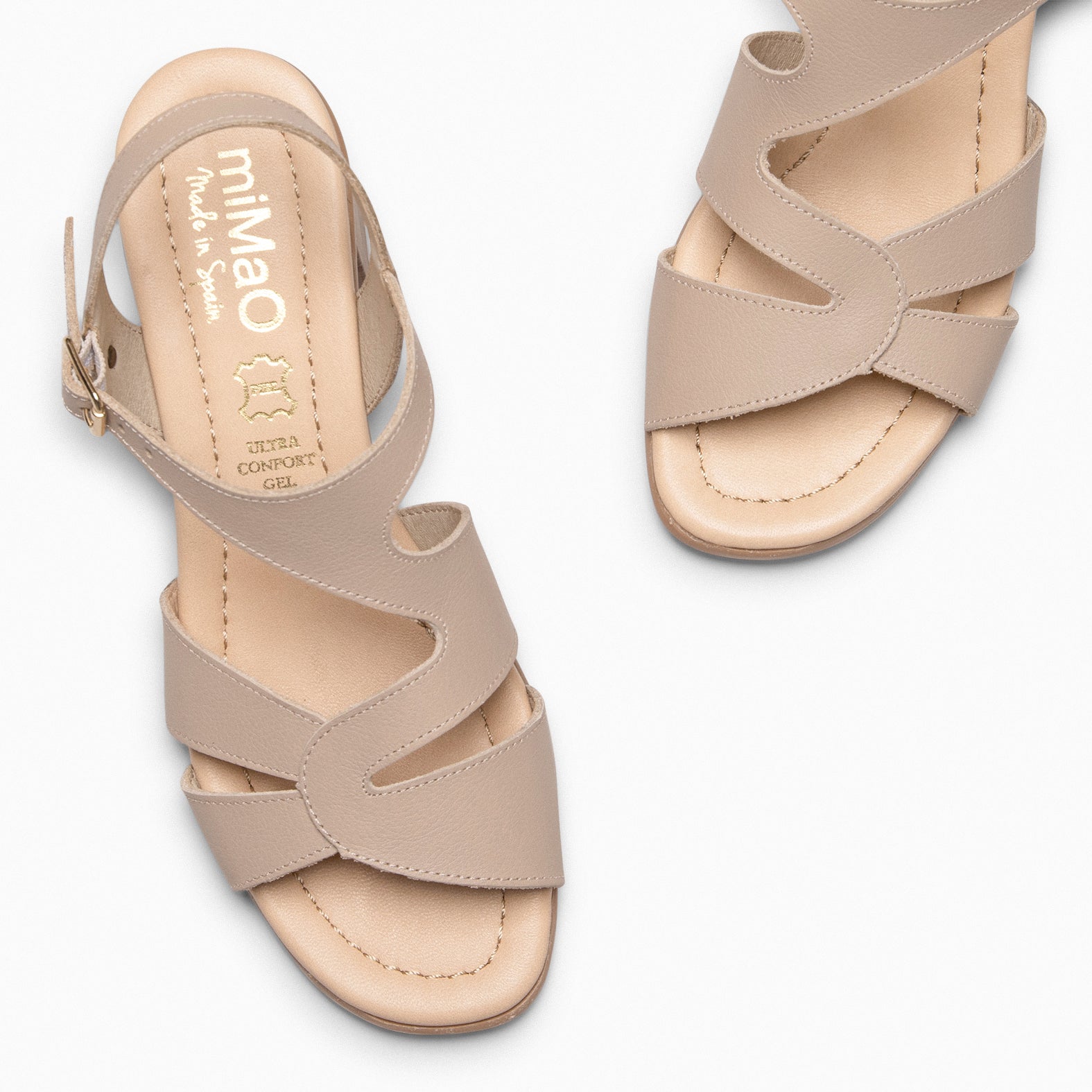 ESTRELLA – TAUPE wide-heeled sandals