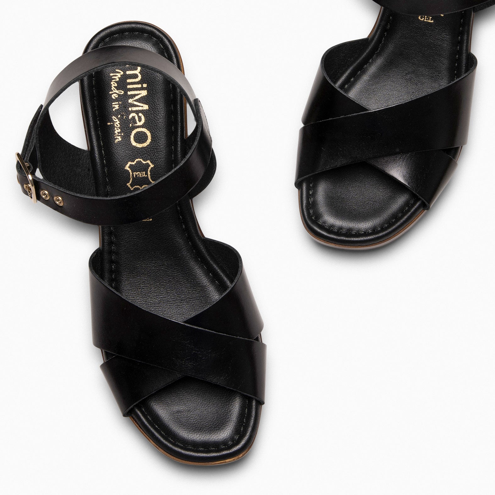 TAVIRA – BLACK wide-heeled sandal
