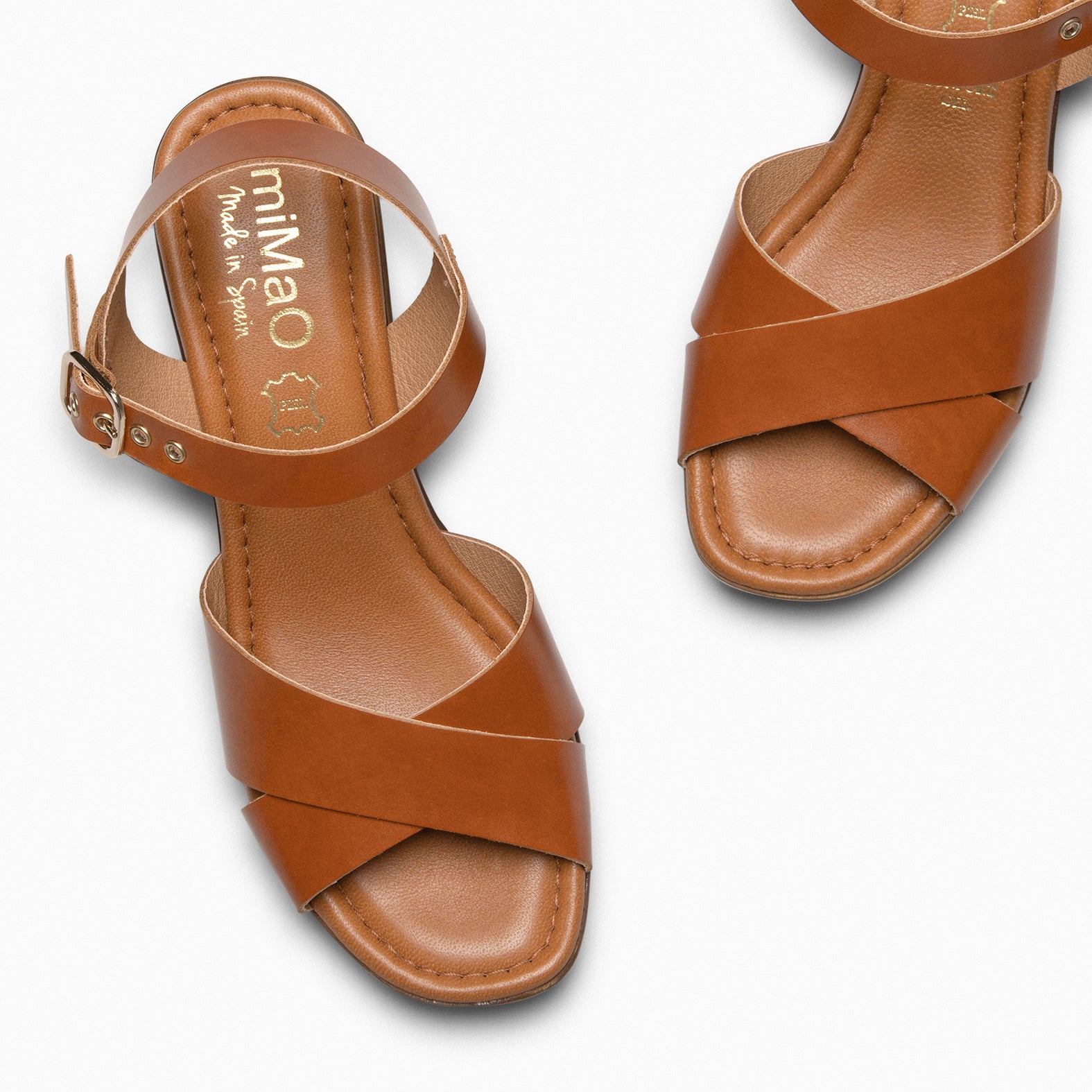 TAVIRA – CAMEL wide-heeled sandal