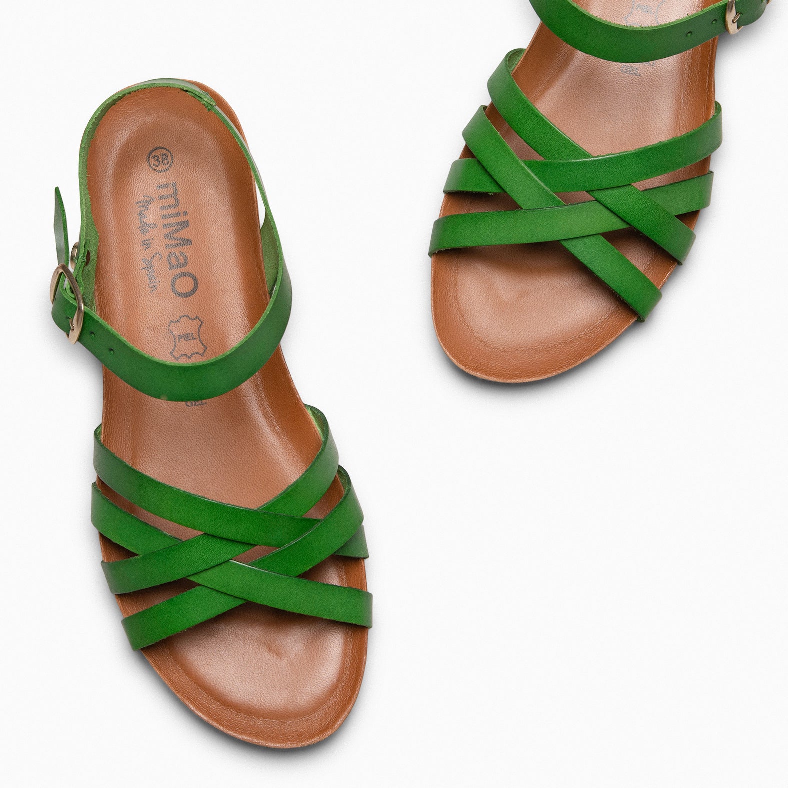 HANAE - GREEN BIO Multi-strap crossed sandals