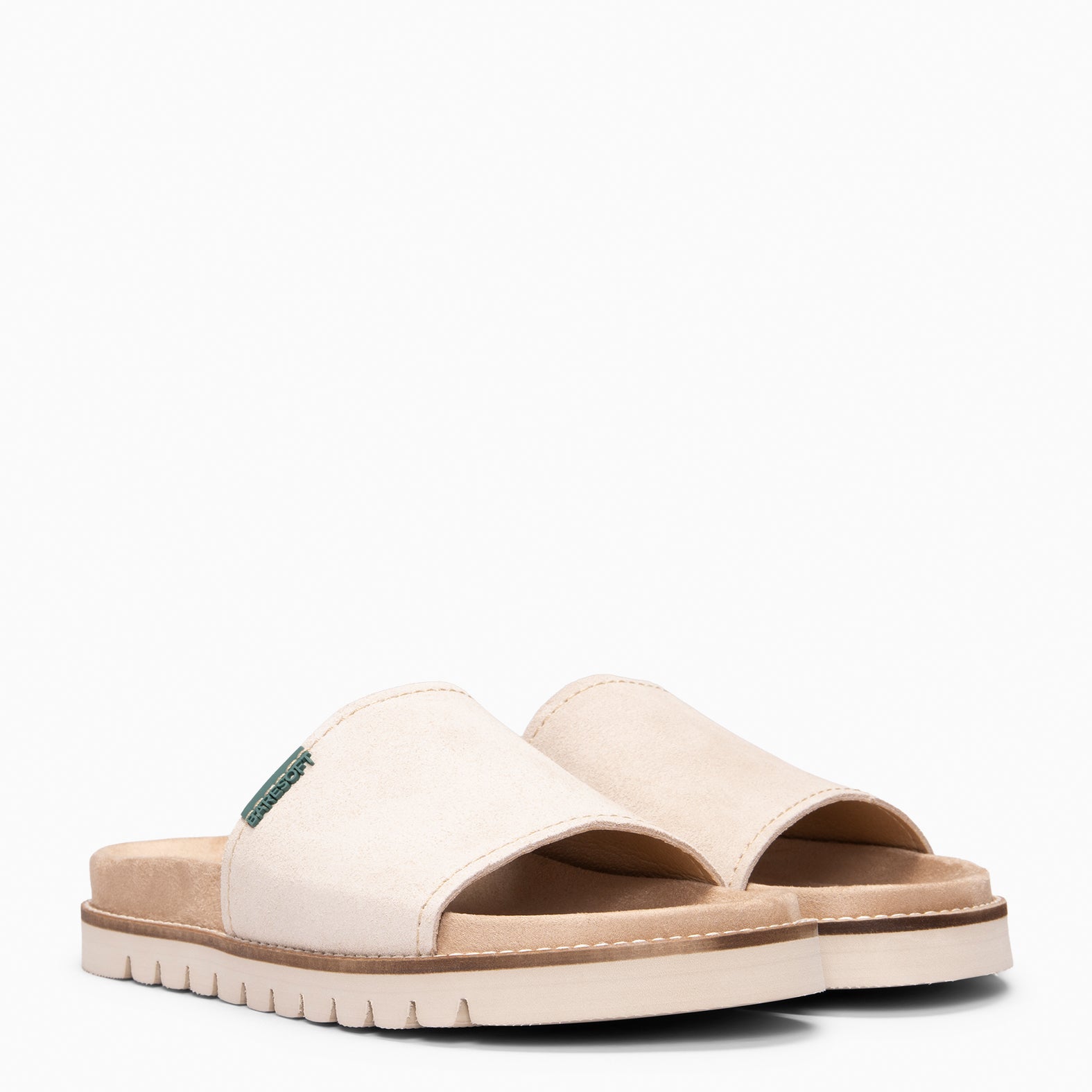 CUBA - Sandalias tipo pala de serraje BEIGE