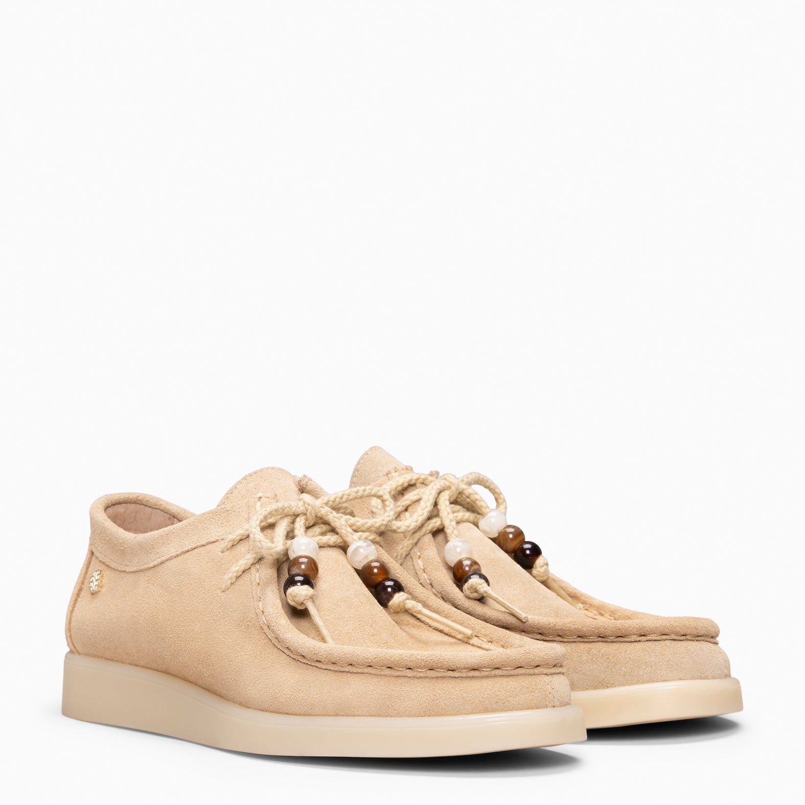 TUPI - Mocasines con cordones de serraje BEIGE