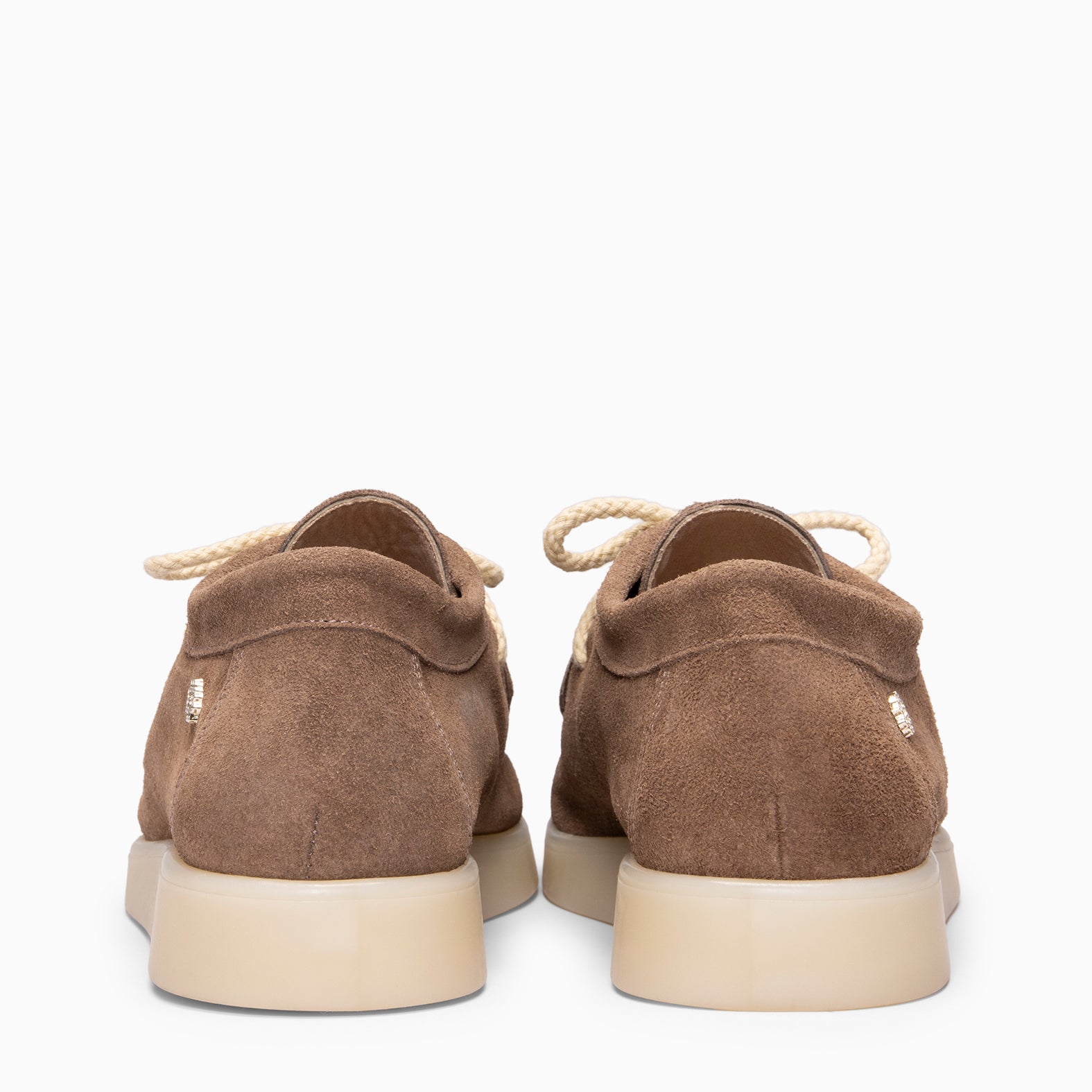 TUPI - Mocasines con cordones de serraje TAUPE