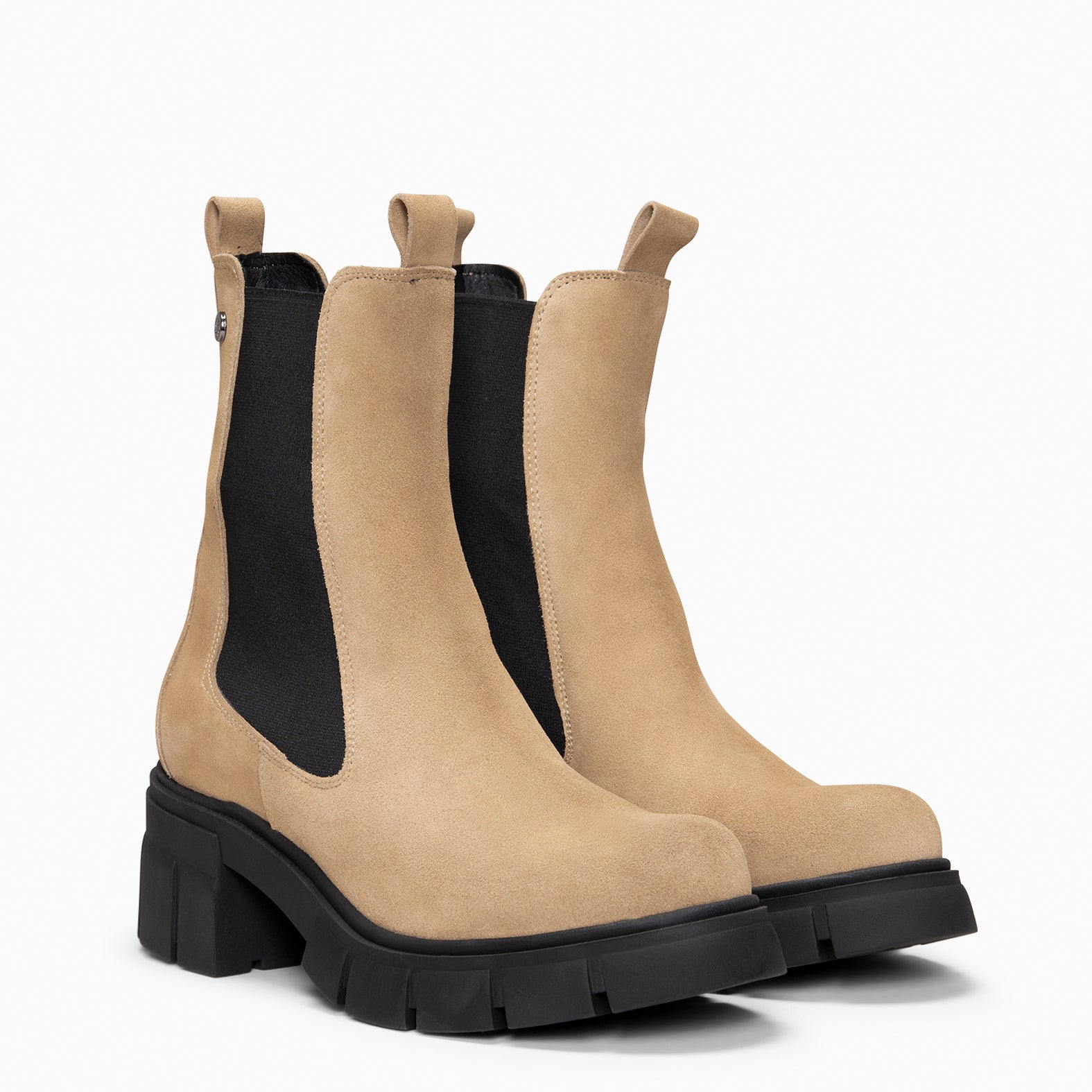 LUCIA - Botines Chelsea con plataforma BEIGE