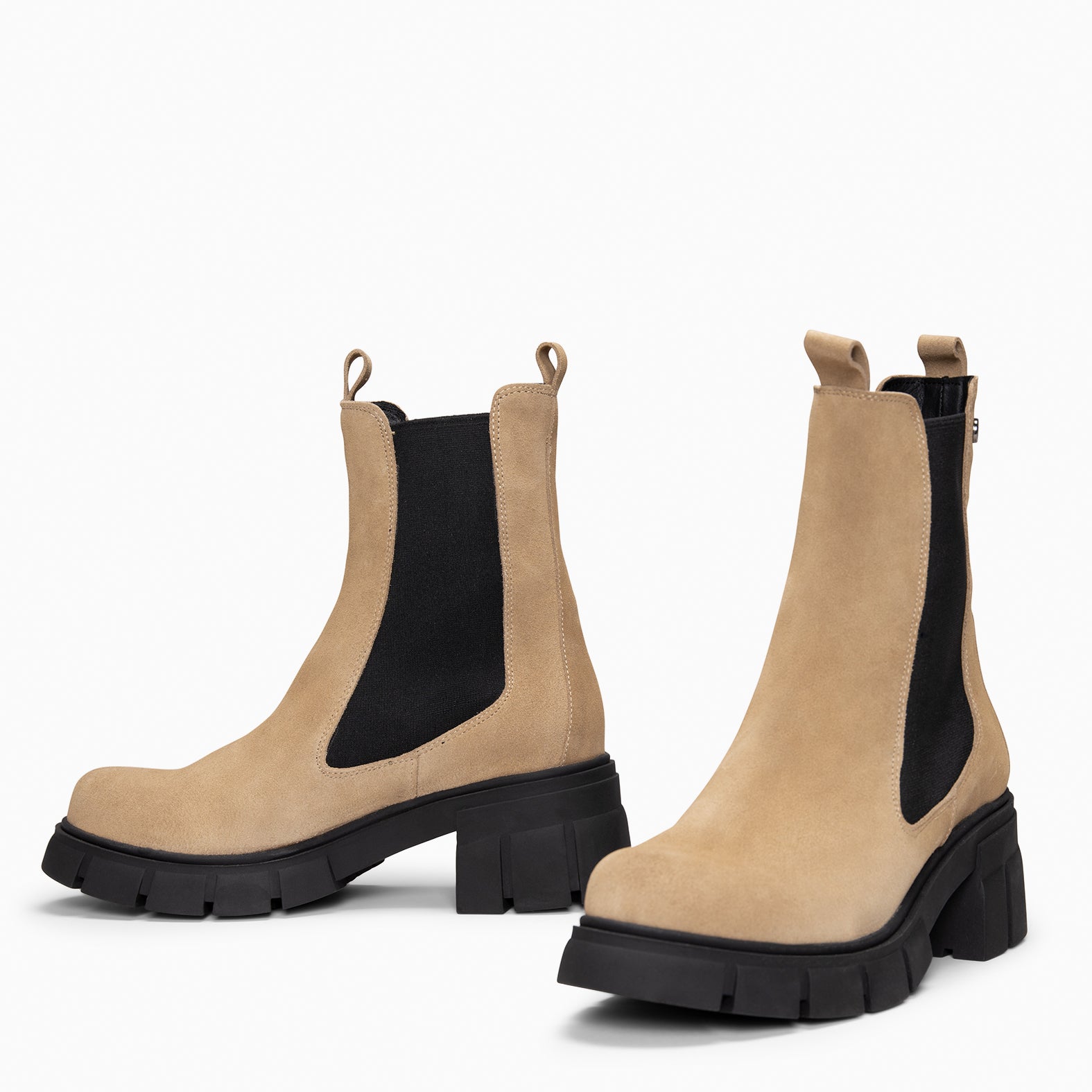 LUCIA - Botines Chelsea con plataforma BEIGE