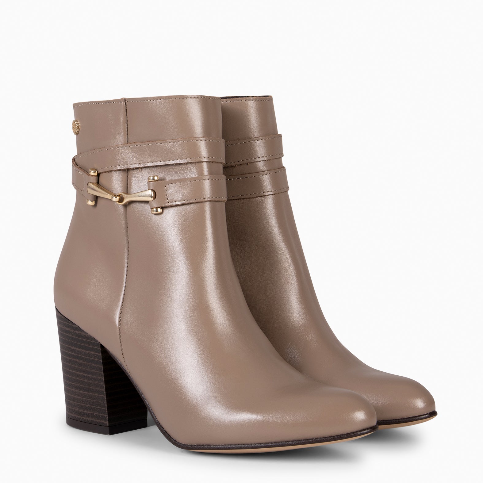 PALACE – Bottines élégantes à talon carré MARRON