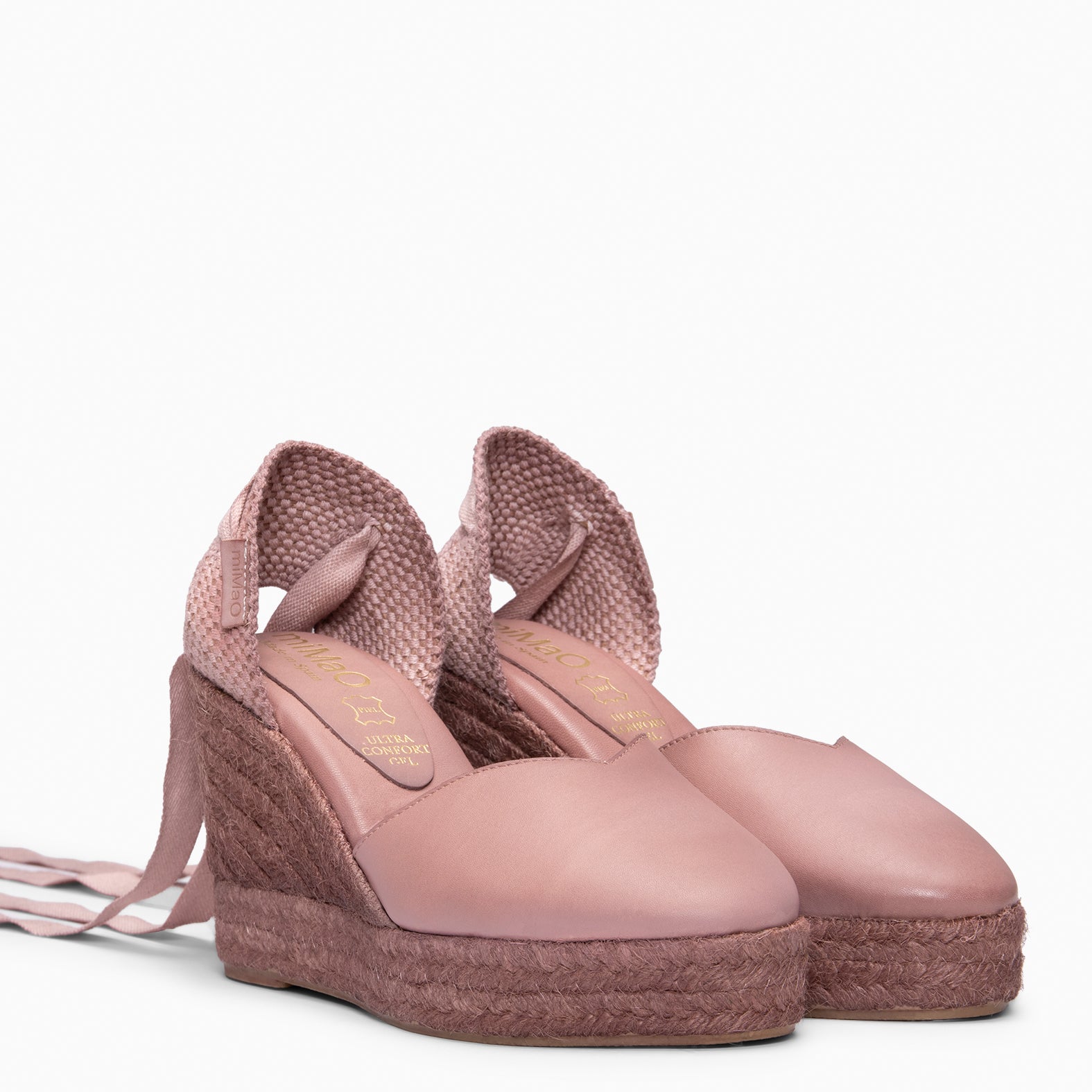 TALAIA - Cuñas de esparto con tintado natural ROSA CLARO