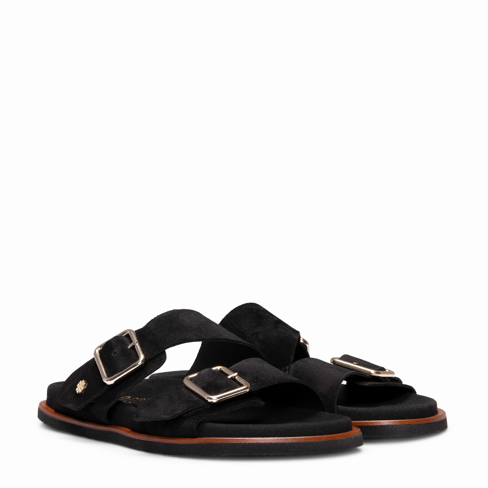 FRIDA - Sandalias tipo pala de ante NEGRO