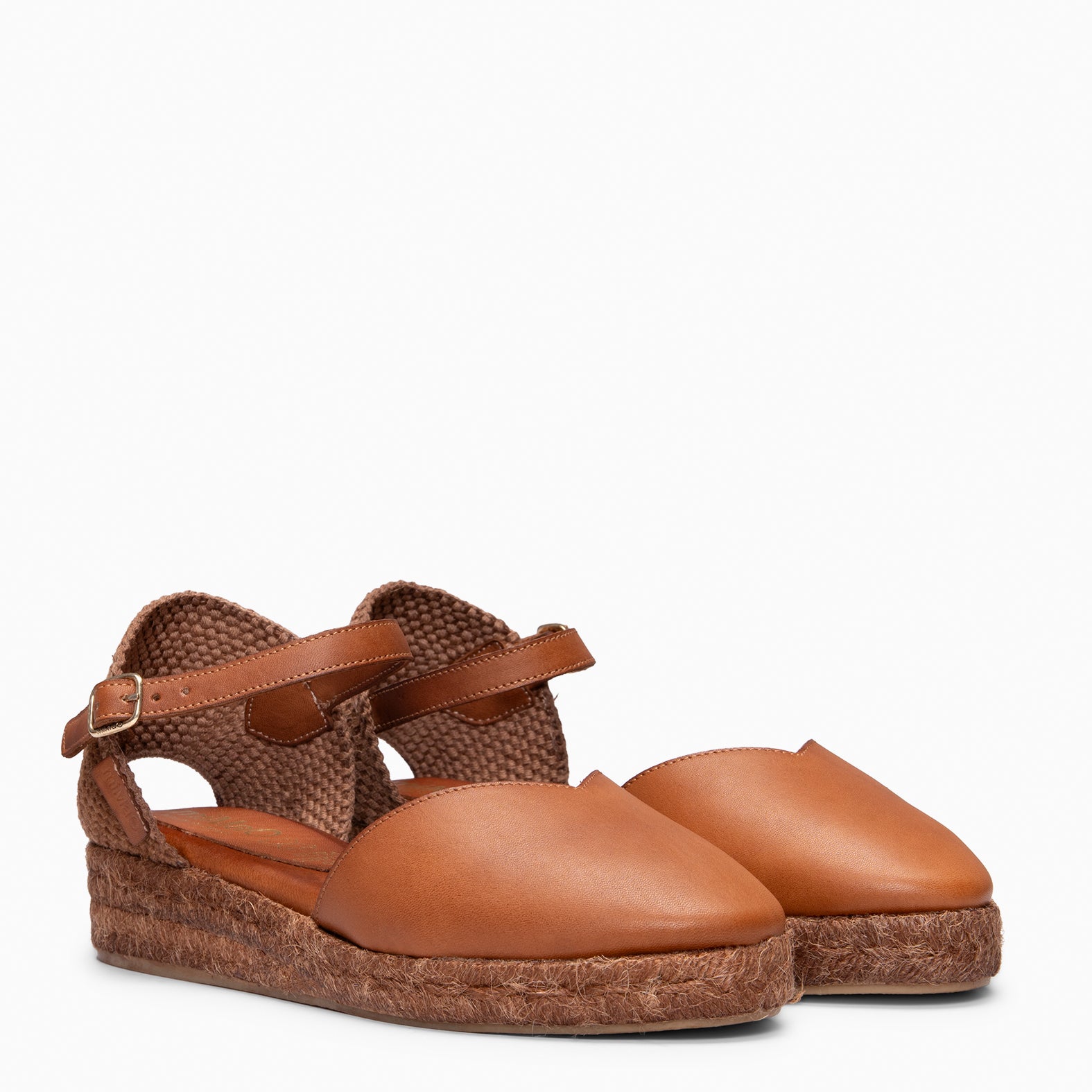 PRAVIA - Espadrilles à petit talon CAMEL (teinture naturelle par immersion) 