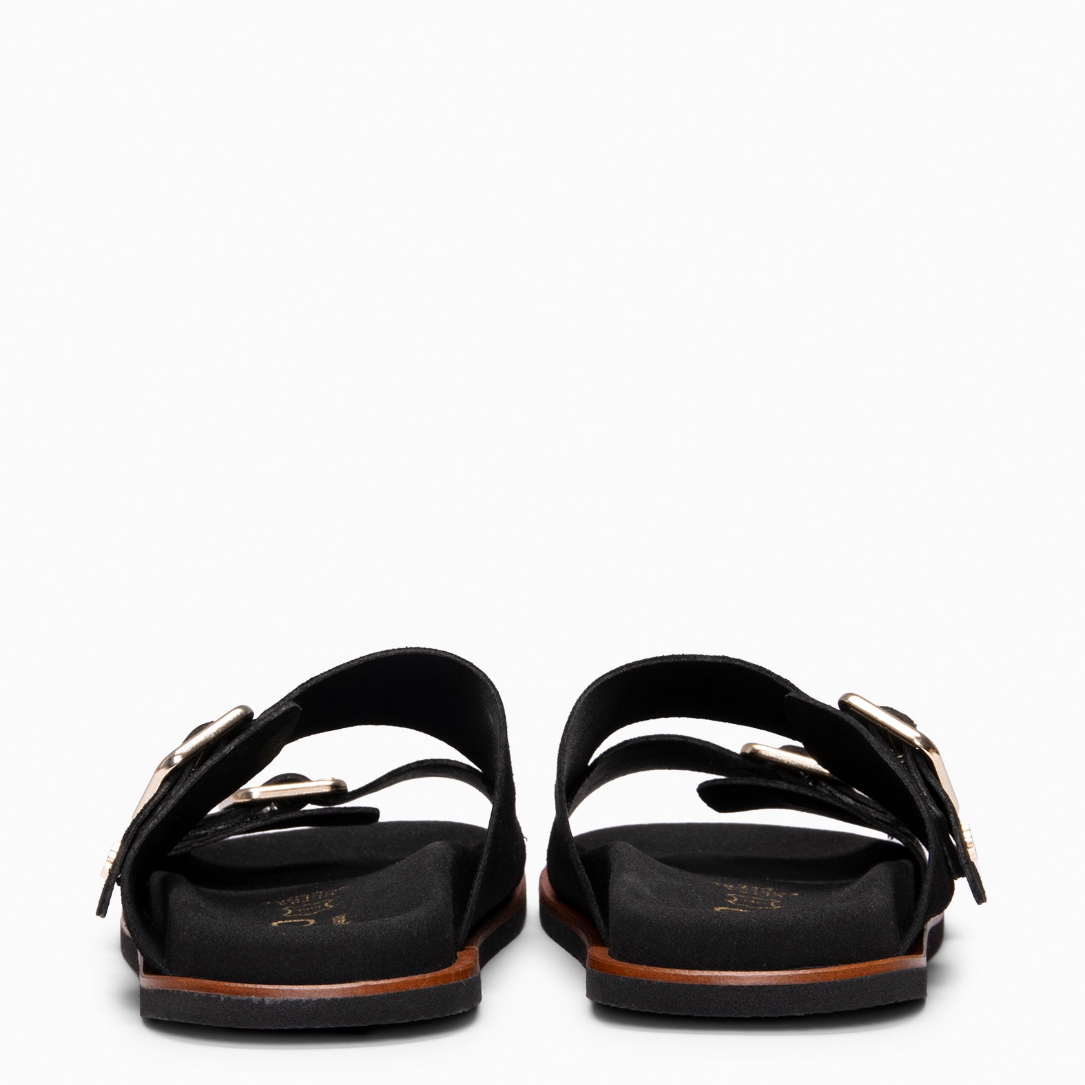 FRIDA - Sandalias tipo pala de ante NEGRO