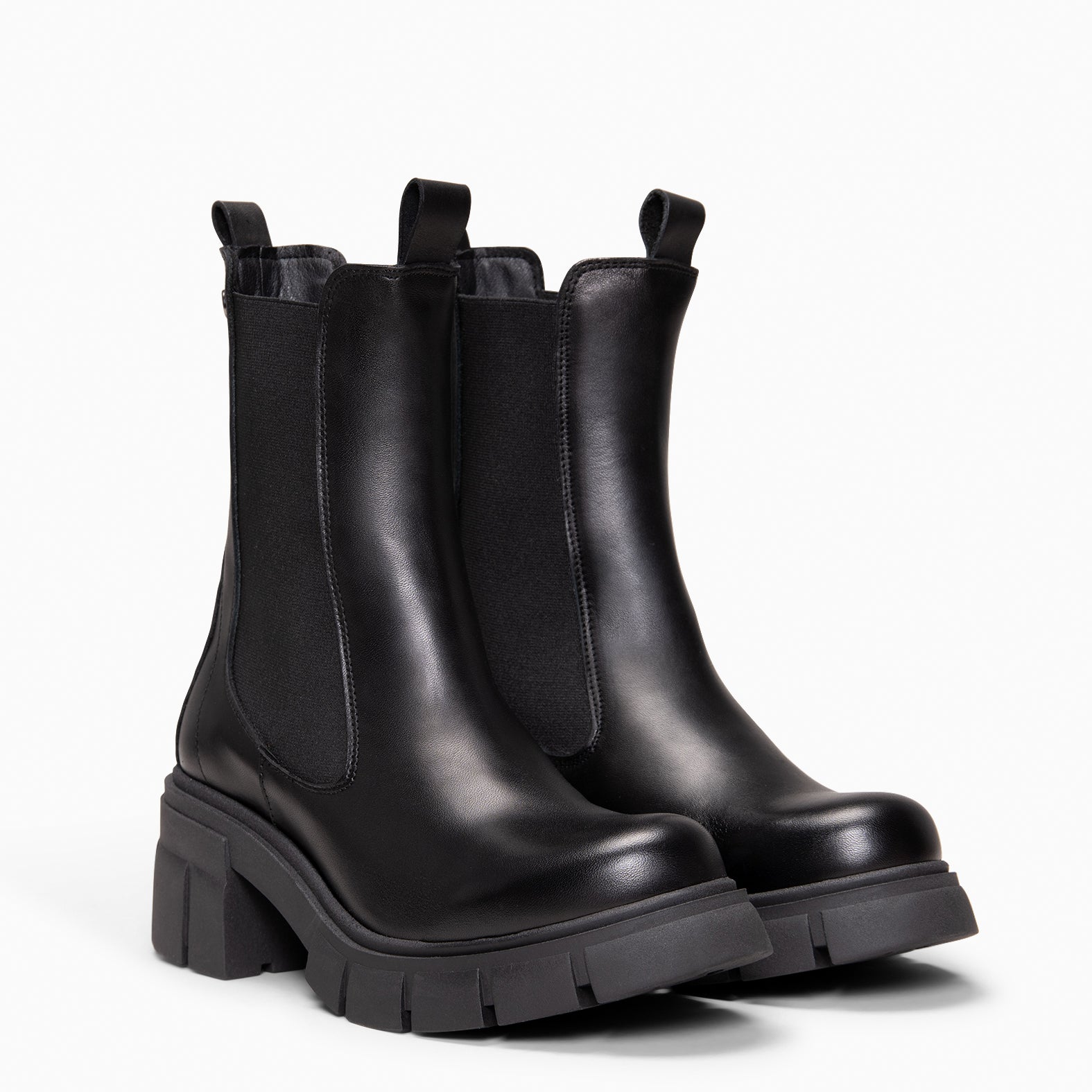 LUCIA - Botines Chelsea con plataforma NEGRO