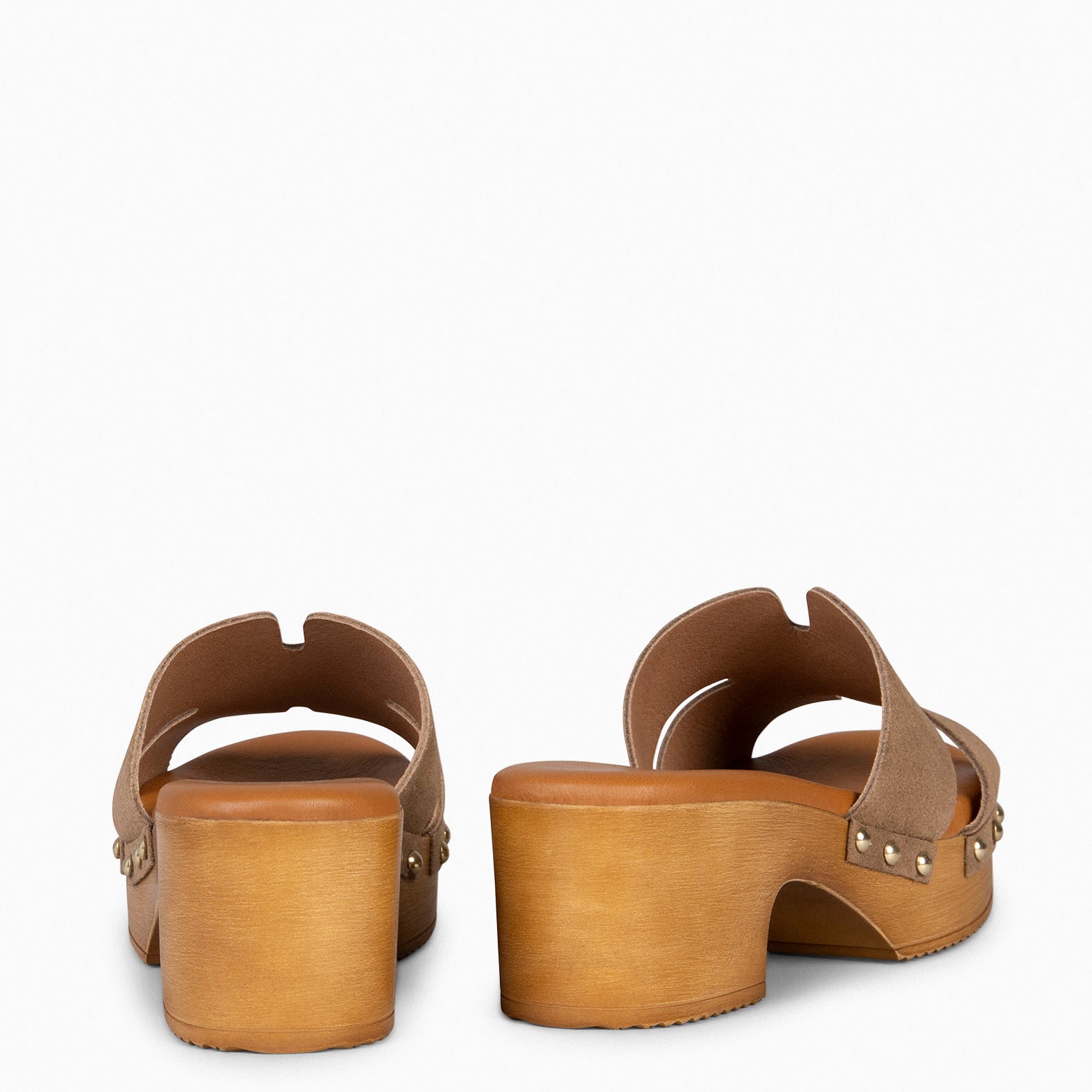 SEYA – TAUPE Mules with platform and heel