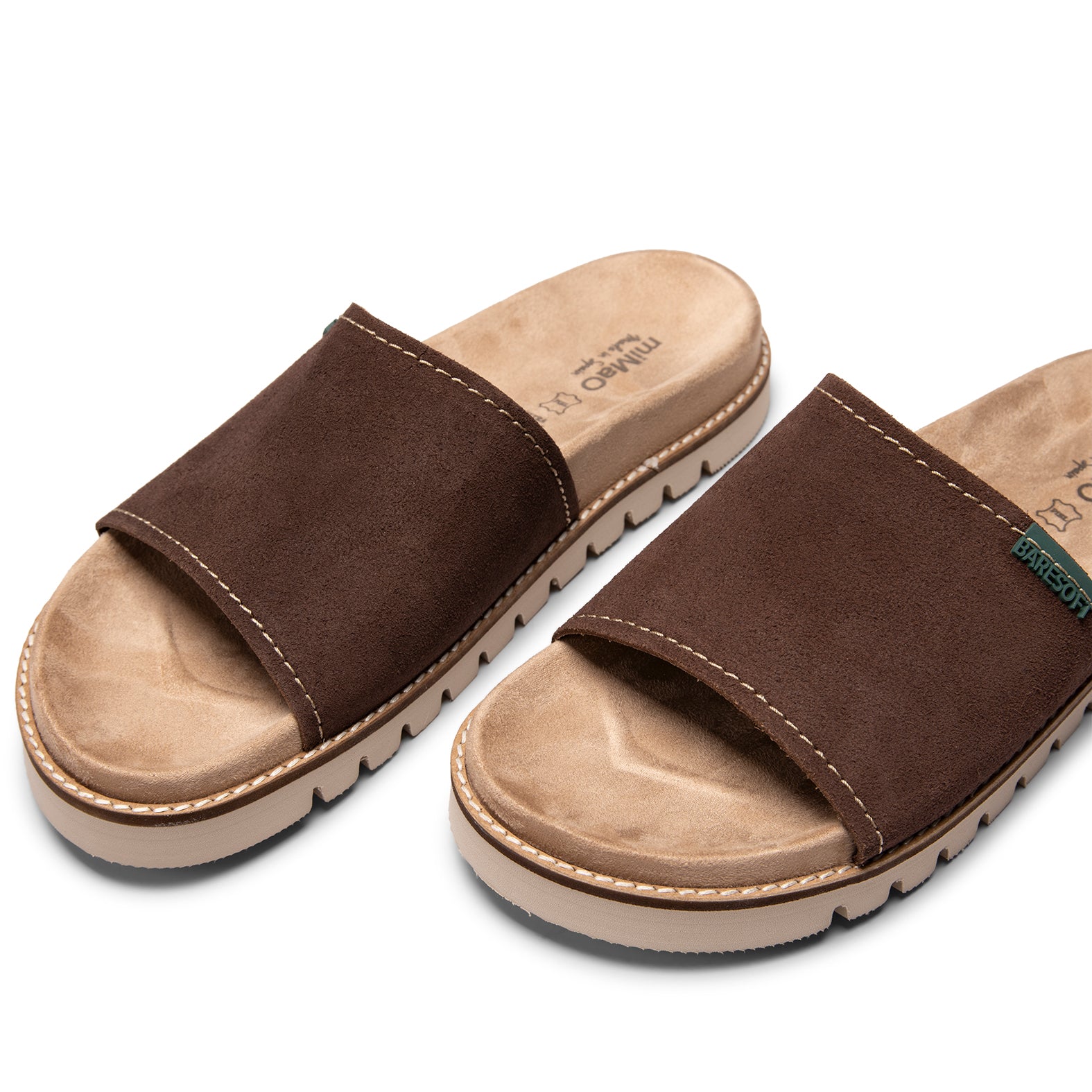CUBA - Sandalias tipo pala de serraje MARRON