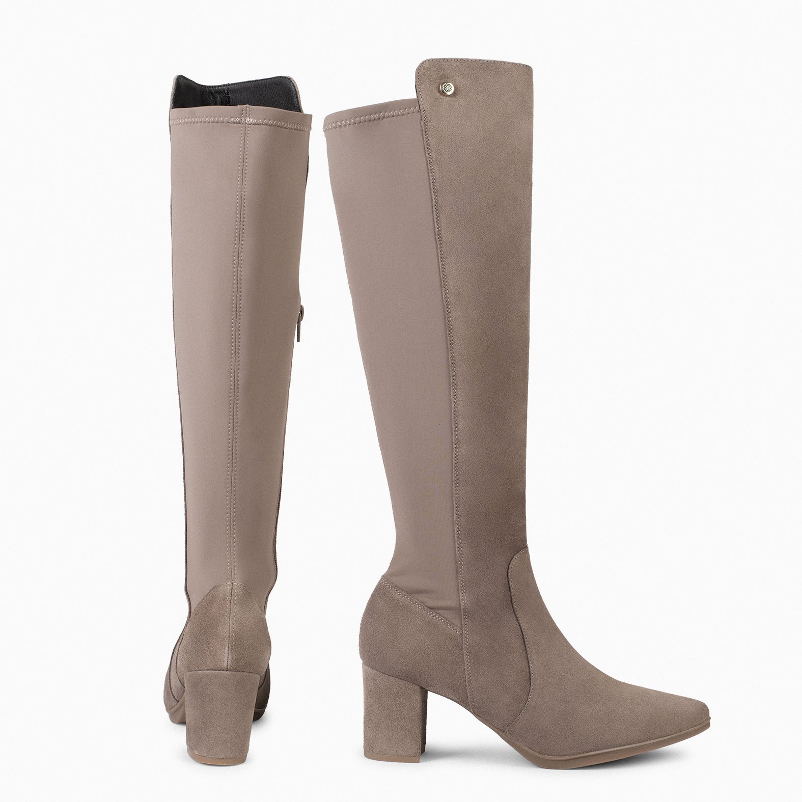 SUNSET – TAUPE Heel Boots