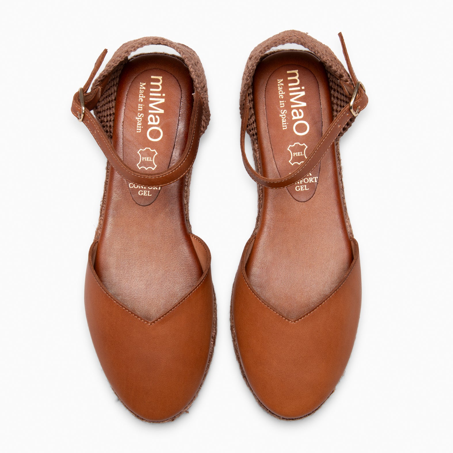 PRAVIA - CAMEL Espadrille wedge with natural-dyed finish