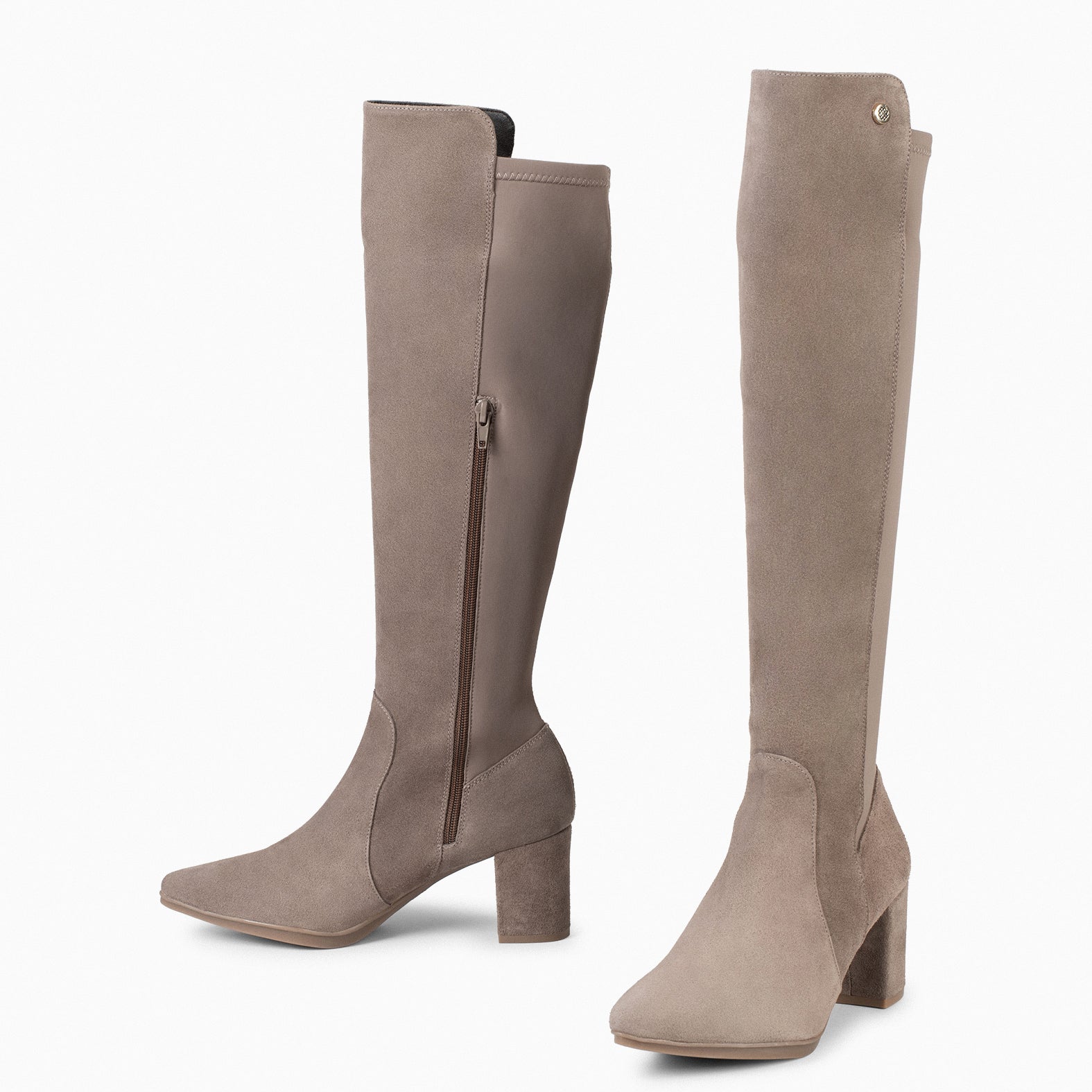 SUNSET – TAUPE Heel Boots