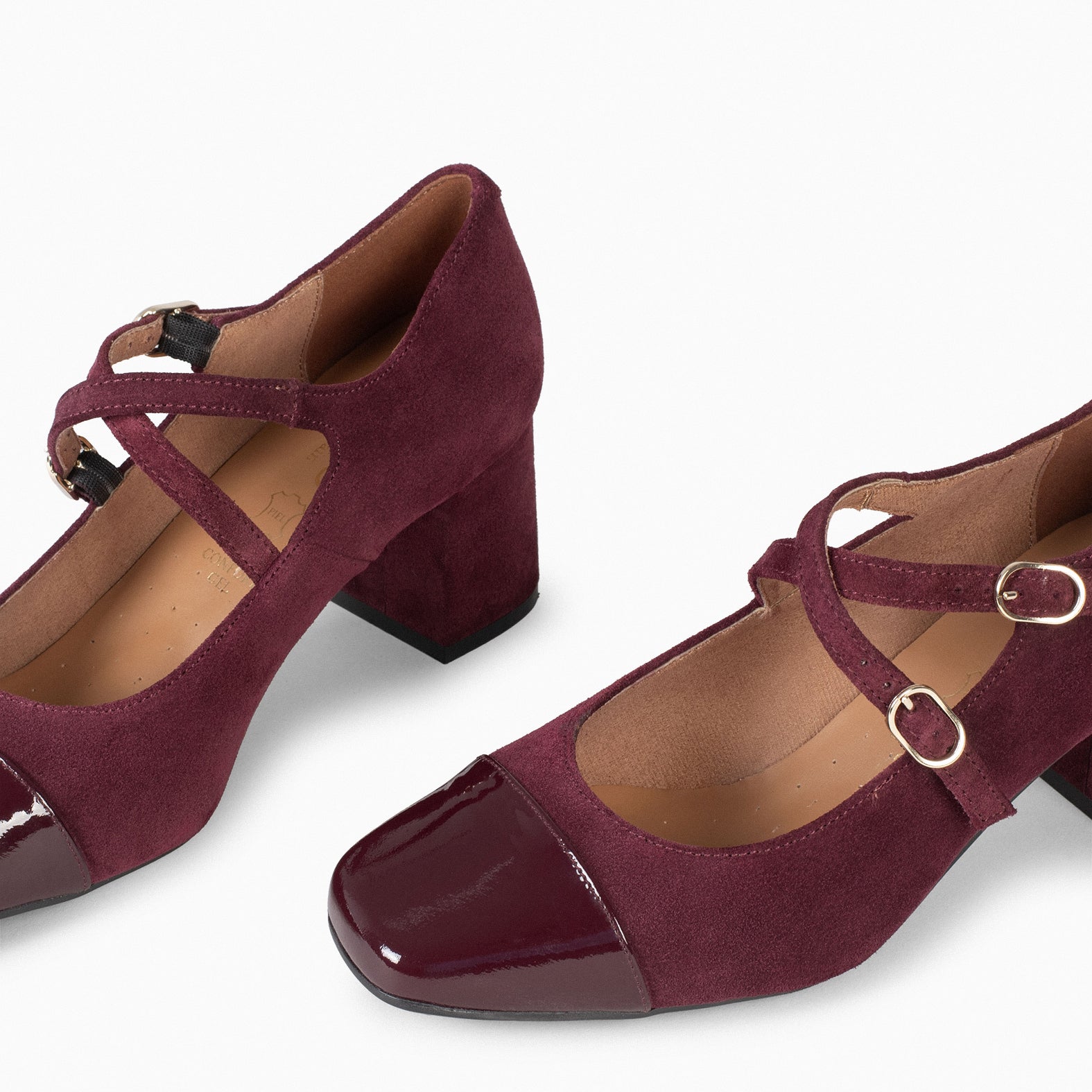 LIDIA – BURGUNDY Mary-Jane with strap