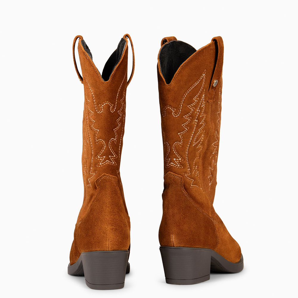 UTAH - Botas Cowboy bordado COÑAC | miMaO