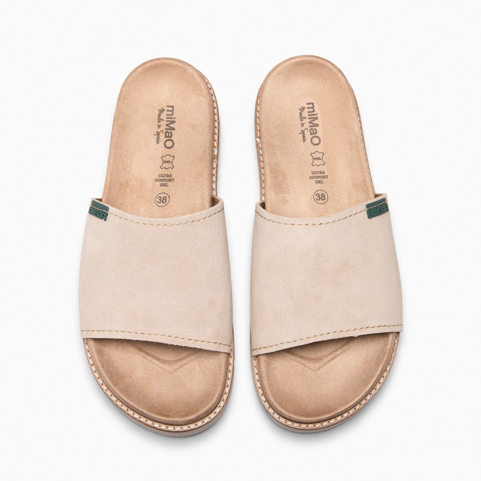 CUBA - Sandalias tipo pala de serraje BEIGE