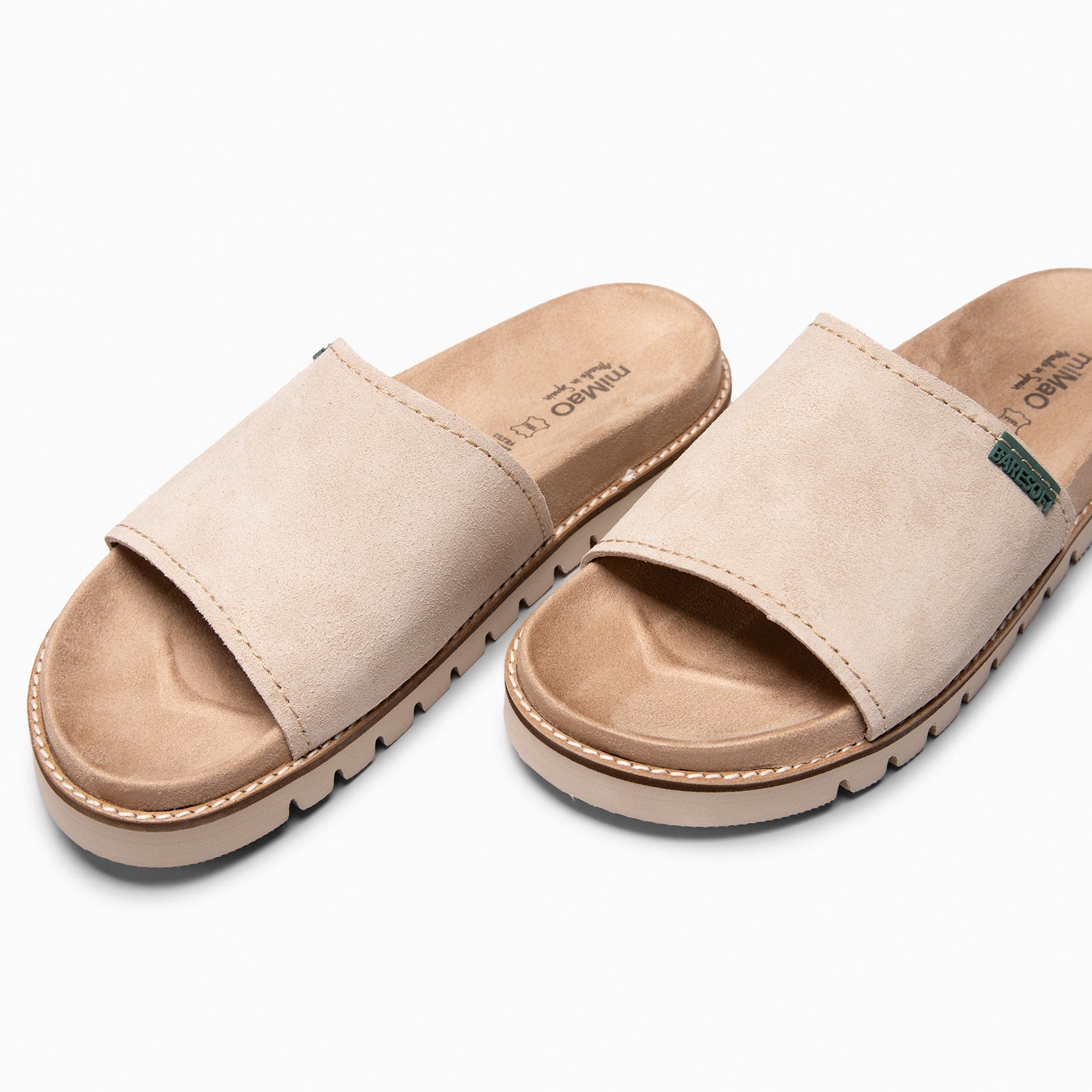 CUBA - Sandalias tipo pala de serraje BEIGE