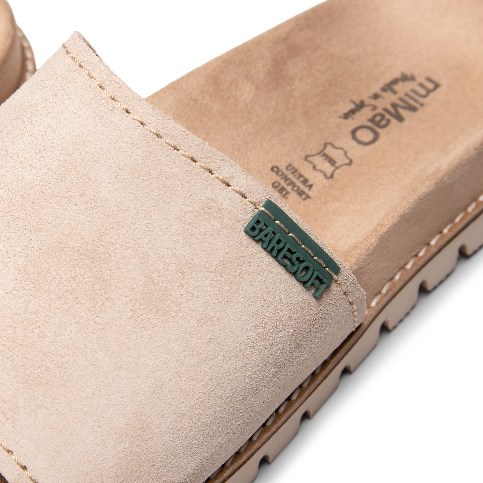 CUBA - Sandalias tipo pala de serraje BEIGE