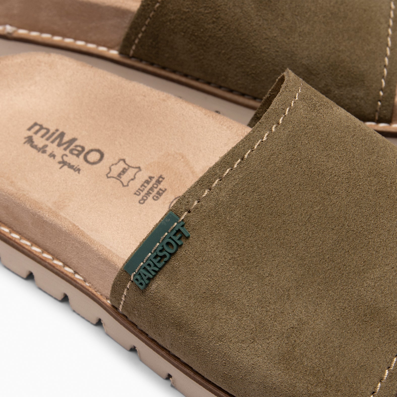 CUBA - Sandalias tipo pala de serraje KAQUI
