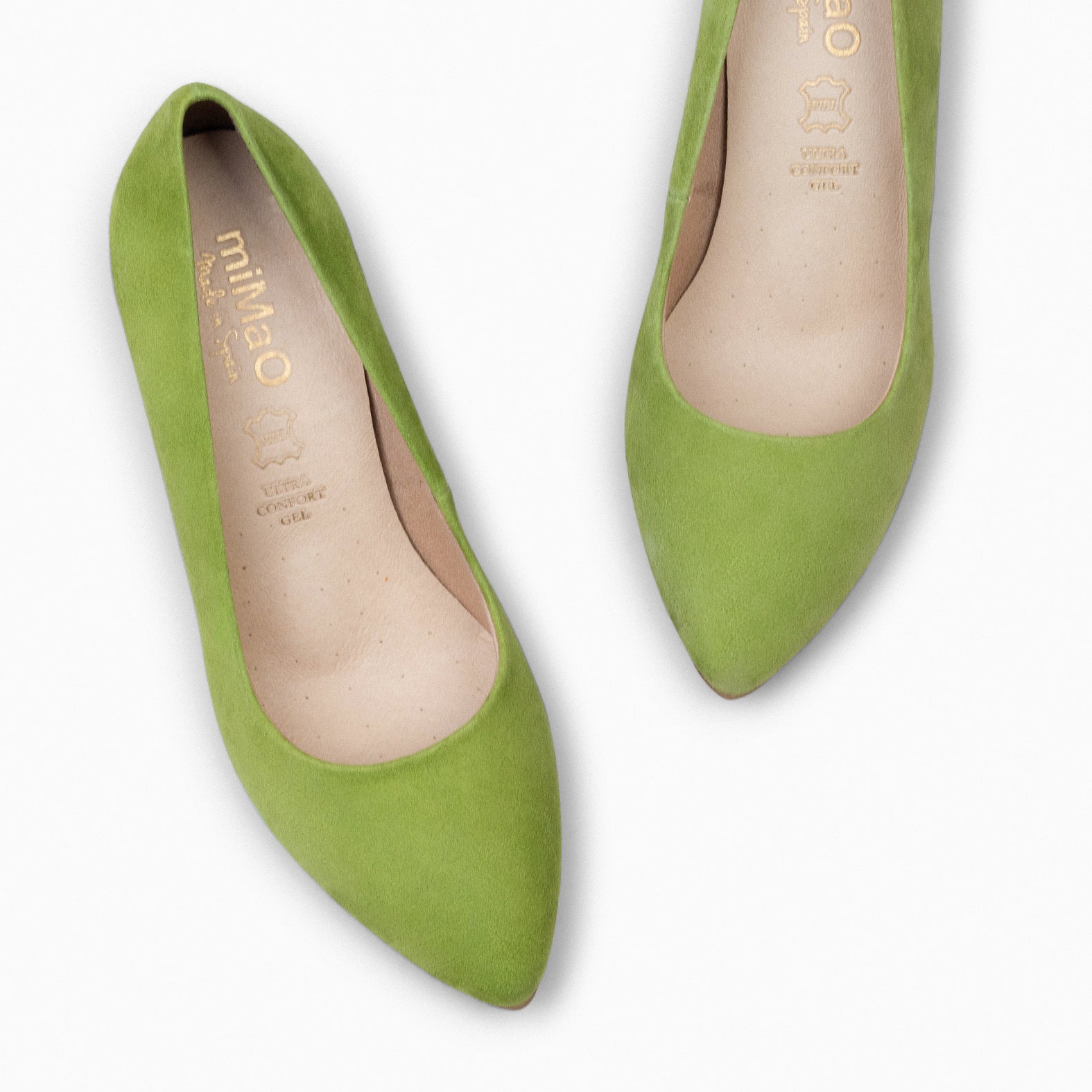 URBAN – PISTACHIO GREEN Suede high-heeled shoes 