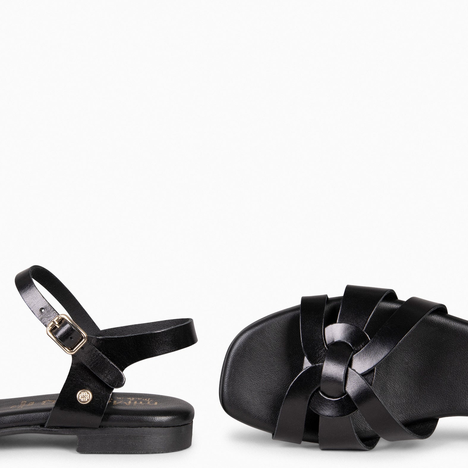 LIVIA -  BLACK Elegant flat sandals