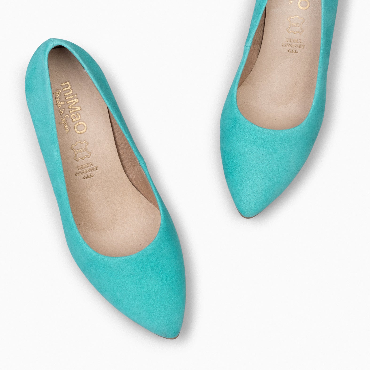 URBAN – TURQUOISE Suede high-heeled shoes 