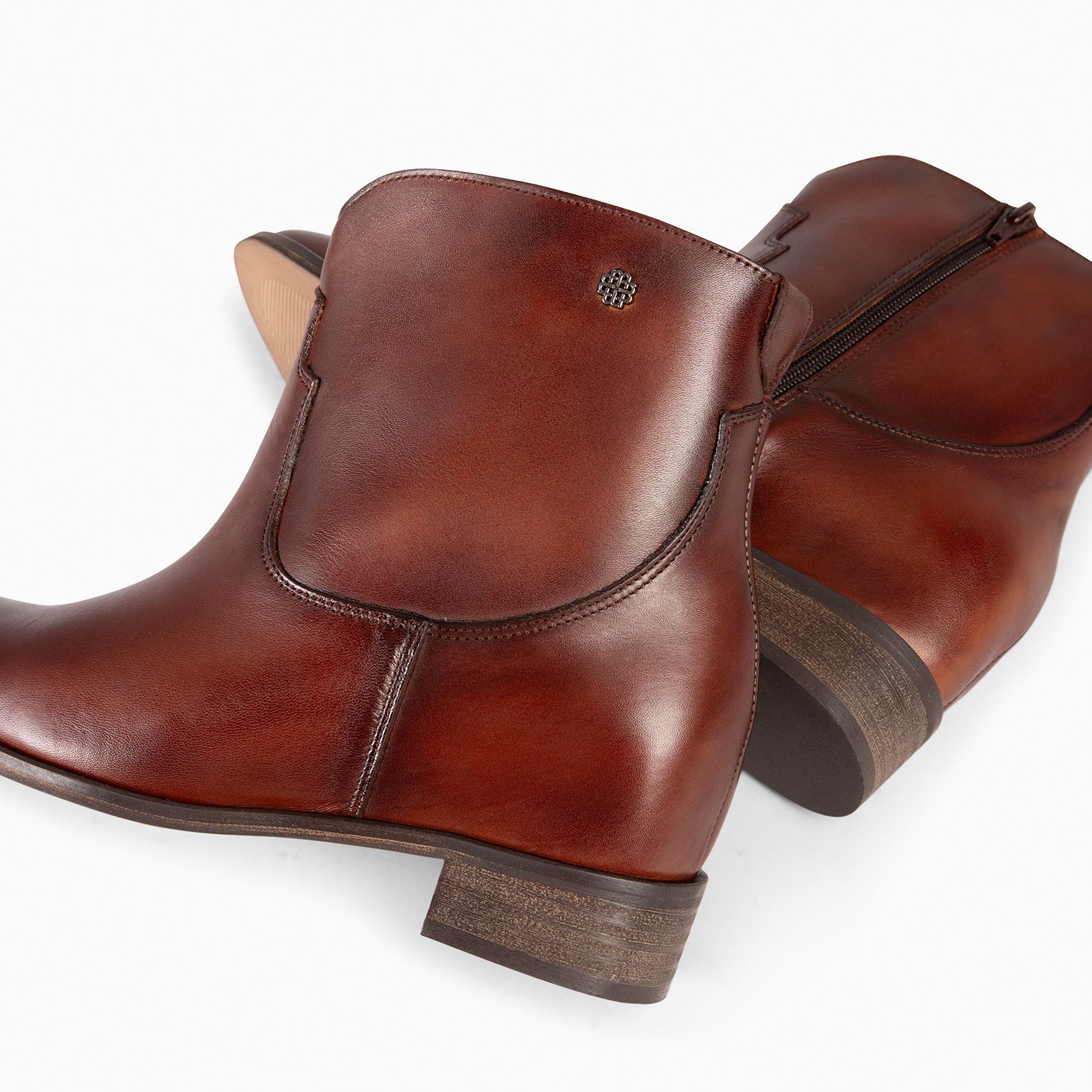 JESSY – BROWN Low heel booties 