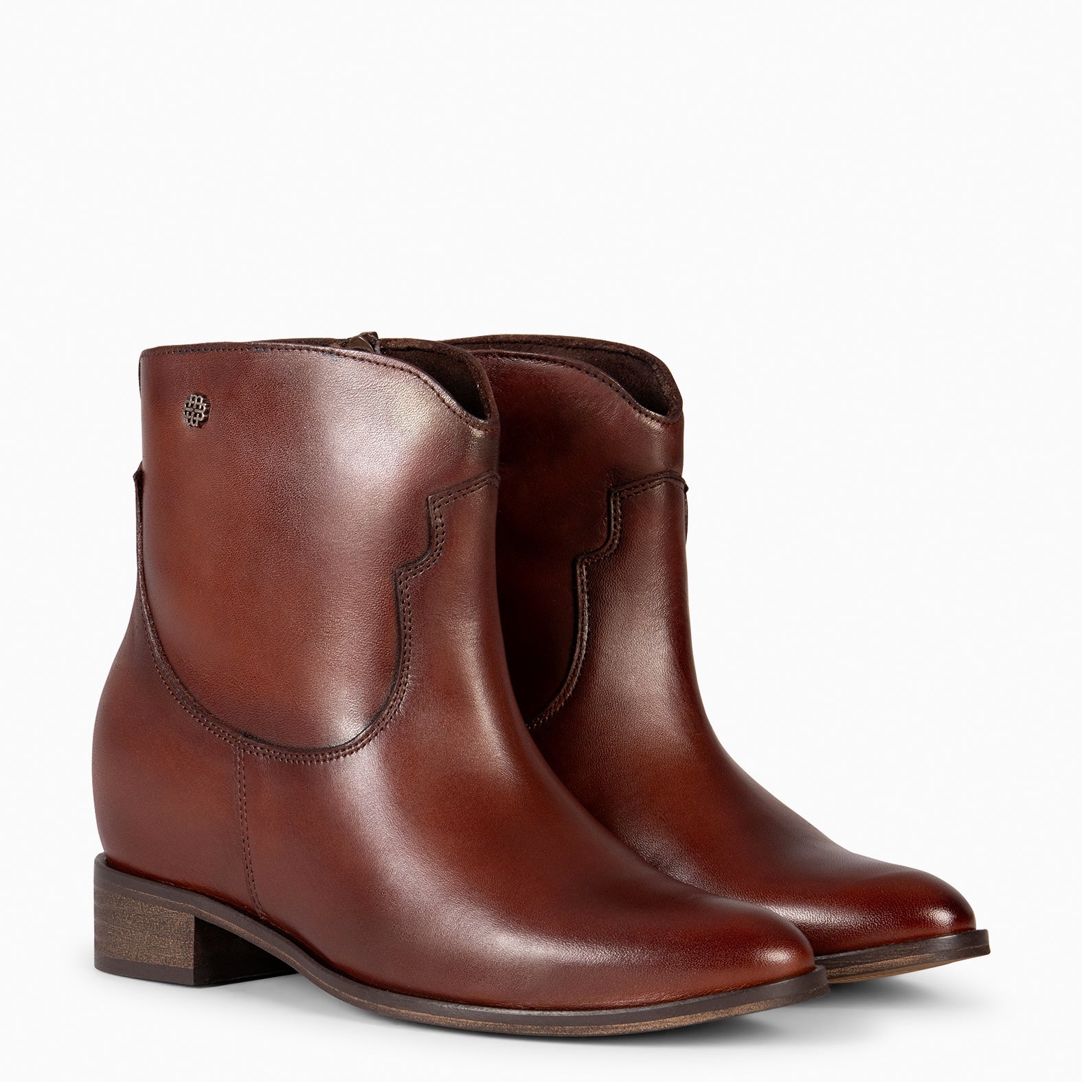 JESSY – BROWN Low heel booties 