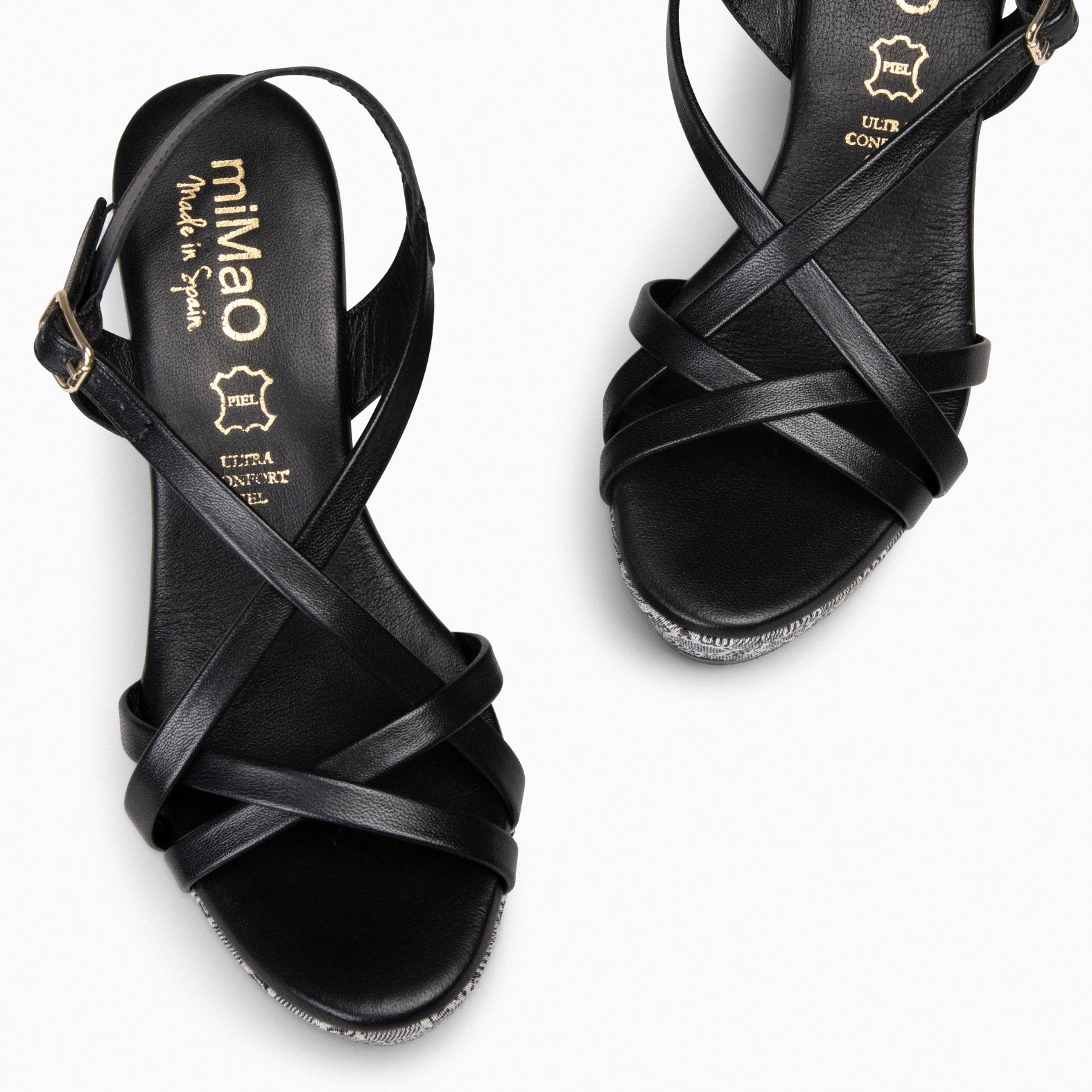 VALENTINA – BLACK Wedge sandals