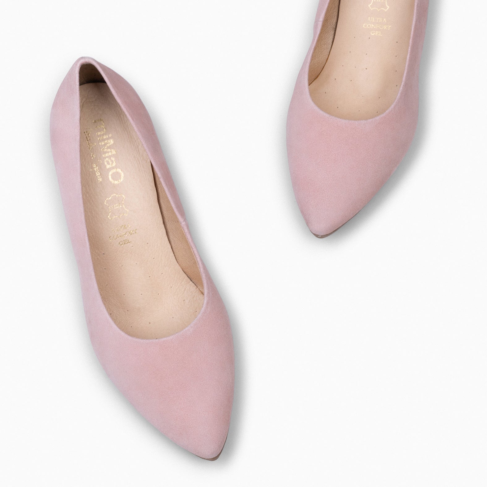 URBAN S – PALE PINK Suede Mid-Heeled Shoes 