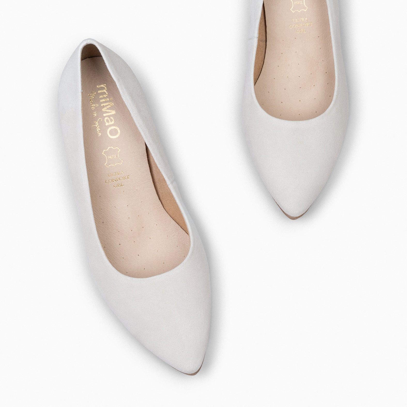 URBAN S - WHITE SUEDE MID-HEELED SHOES