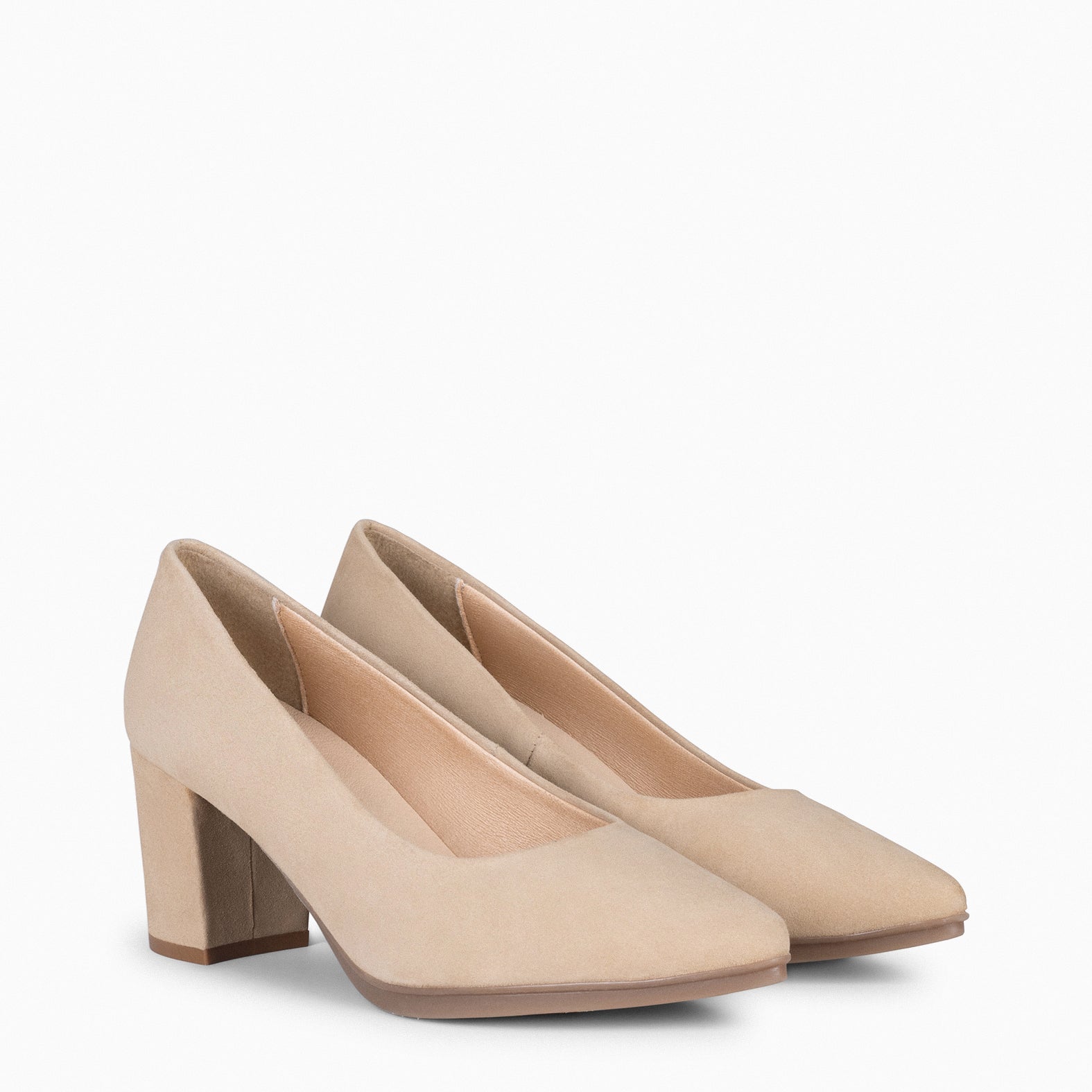 URBAN S – BEIGE Suede Mid-Heeled Shoes 