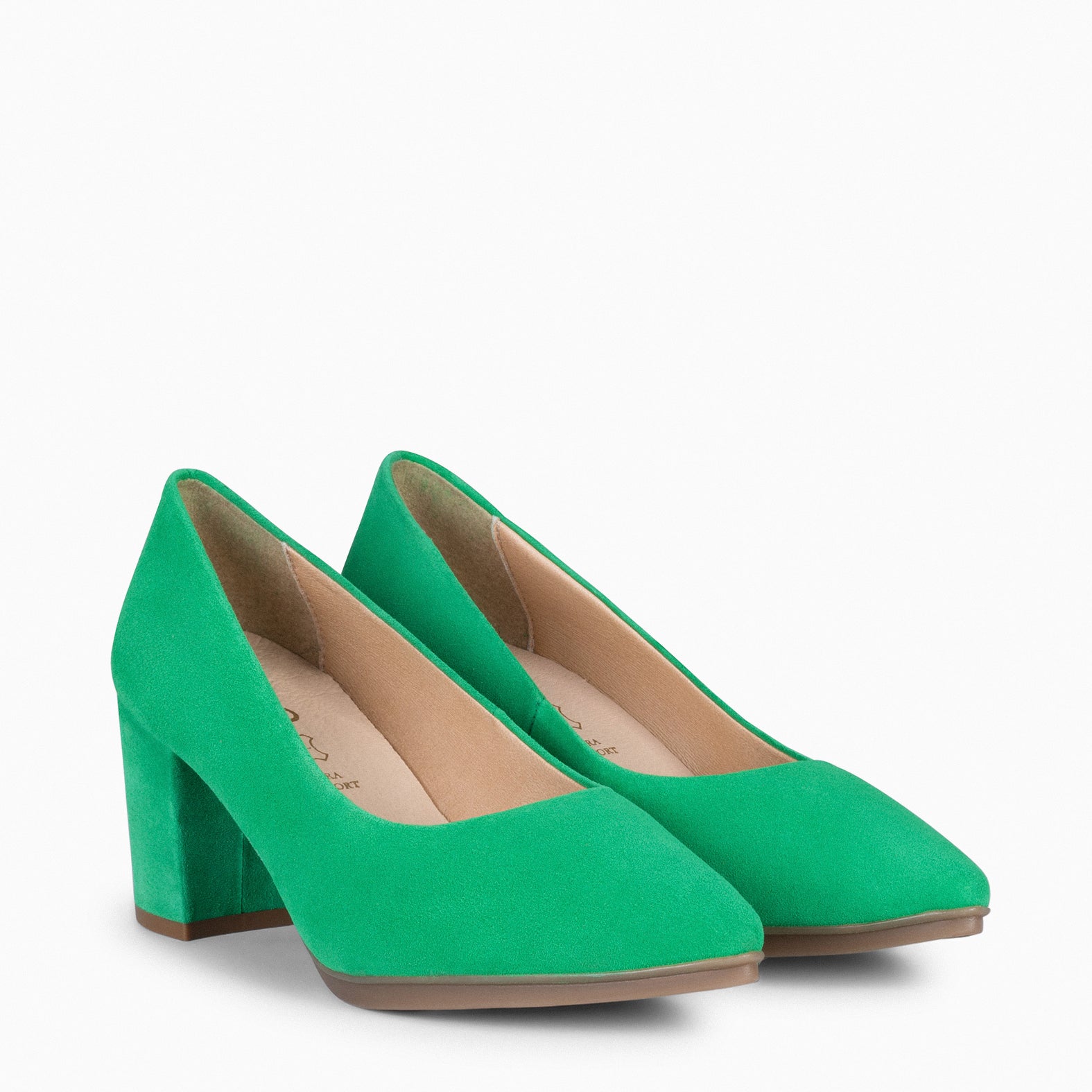 URBAN S – GREEN Suede Mid-Heeled Shoes 