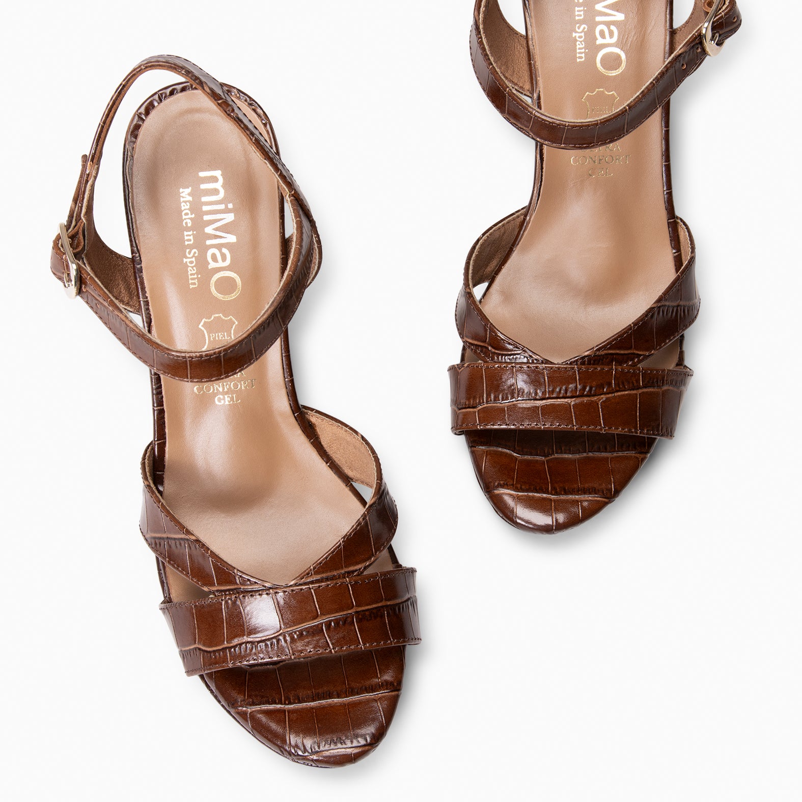 PARIS – Sandalias de fiesta con tacón alto y plataforma COCO MARRON