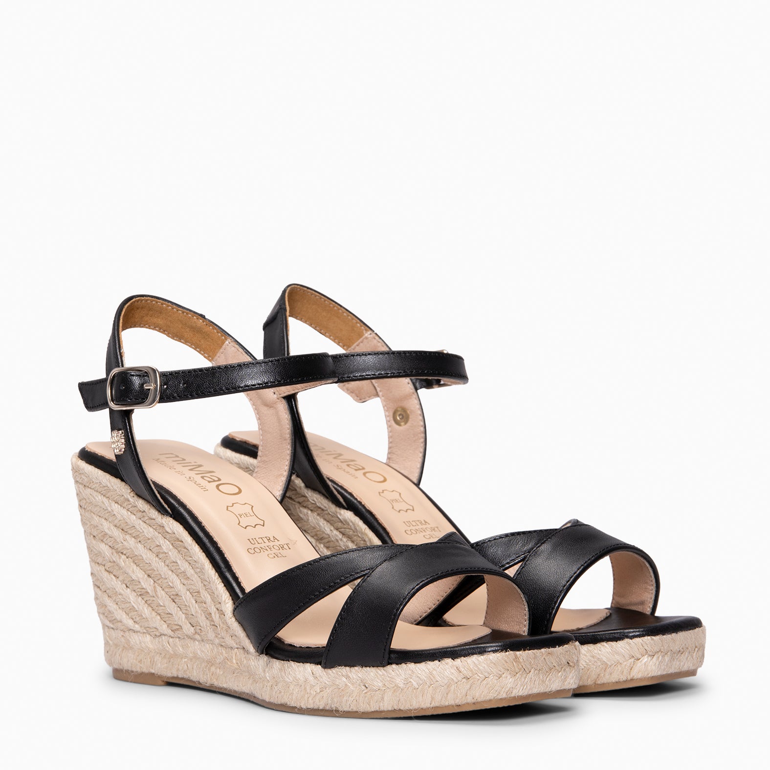 MANILVA - Cuñas altas de esparto NEGRO