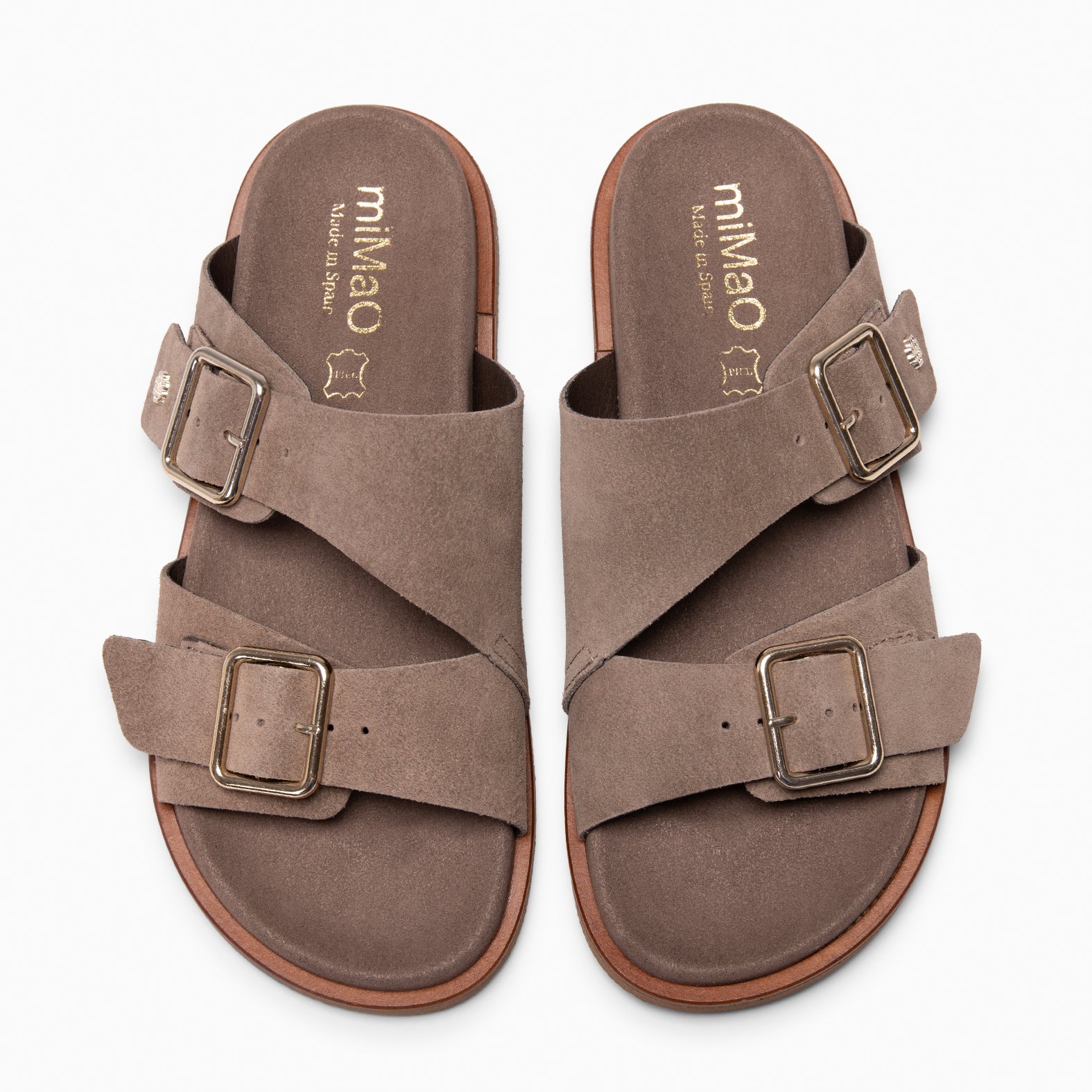 FRIDA - Sandalias tipo pala de ante MARRON
