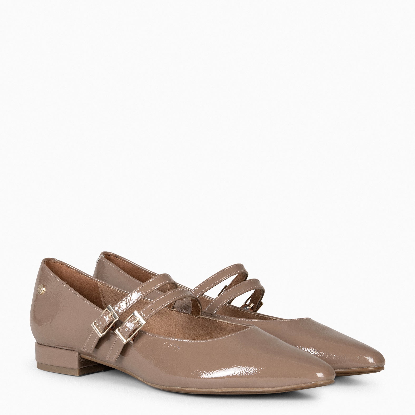 NALA – TAUPE Low-heeled Mary-Janes