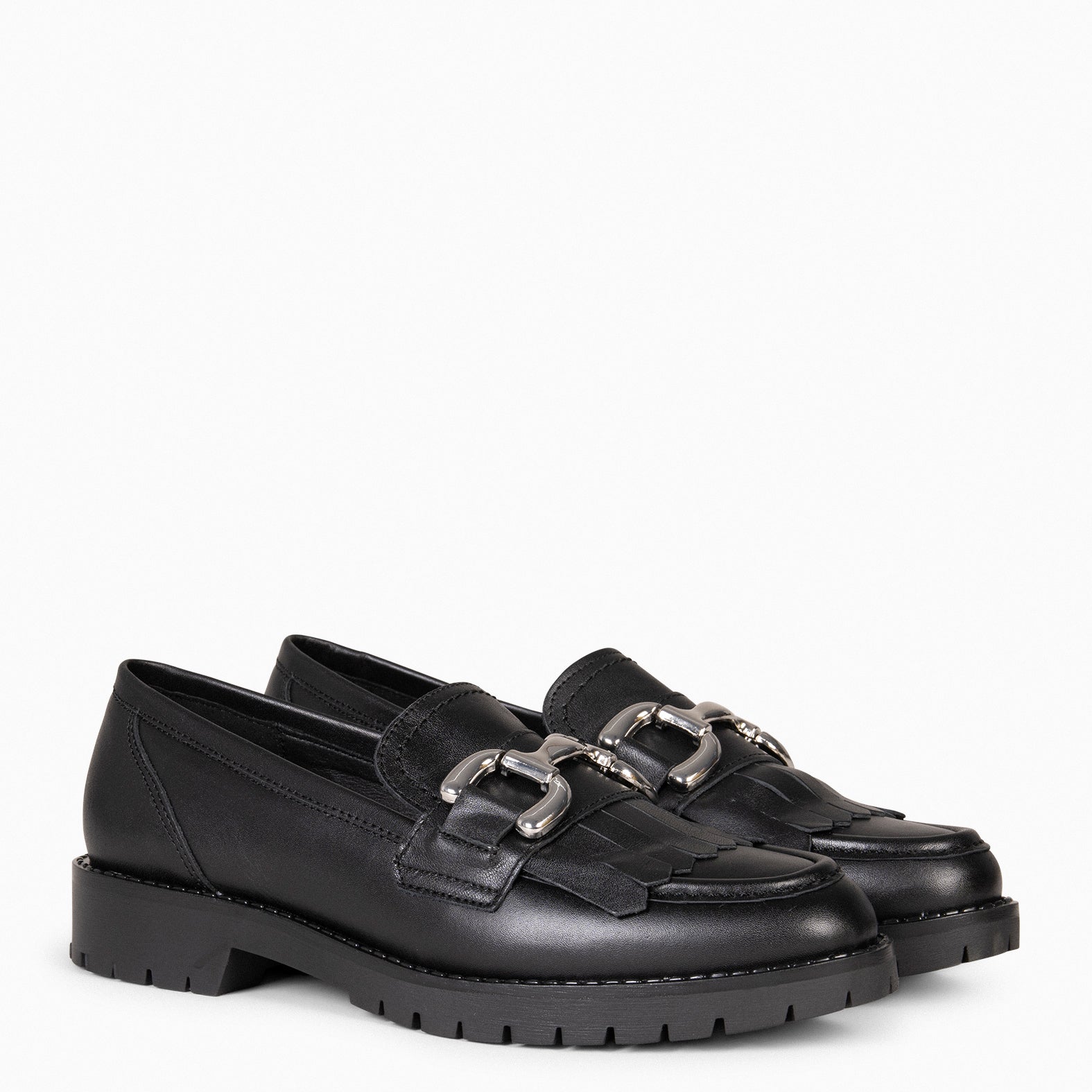 BOLTON – BLACK Moccasins with track sole