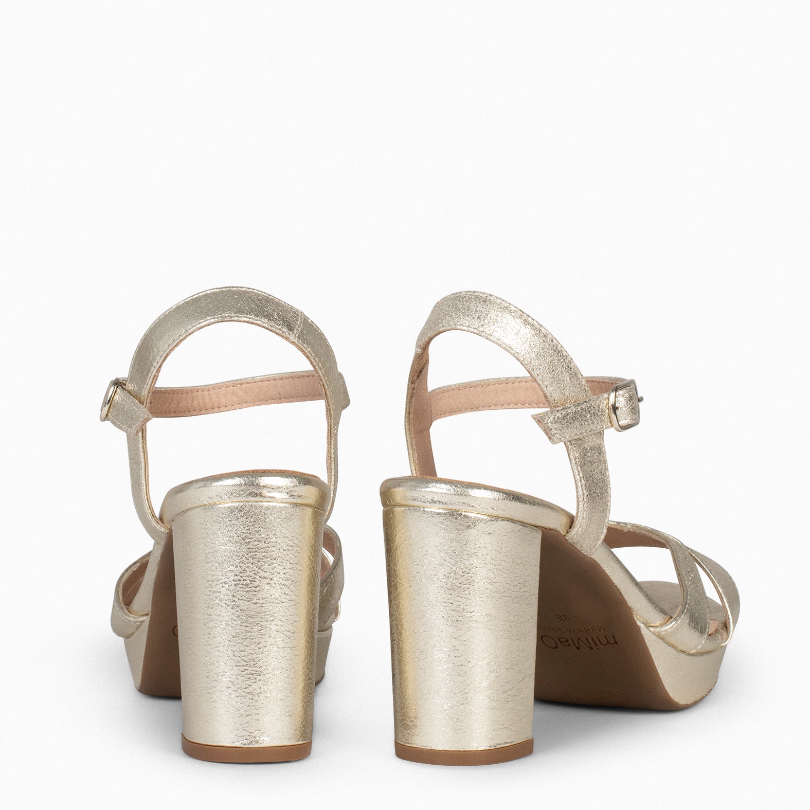 PARIS – GOLDEN high heel sandal with platform