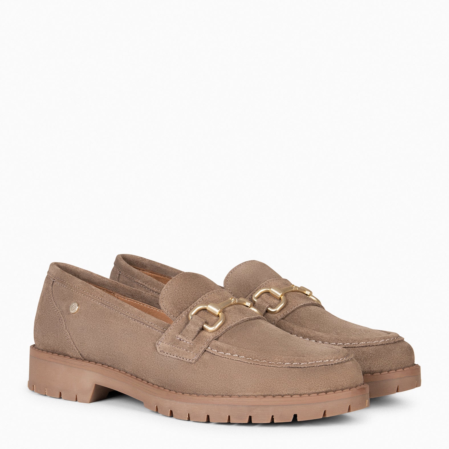 TREVILLA – TAUPE MOCCASIN WITH TRACK SOLE