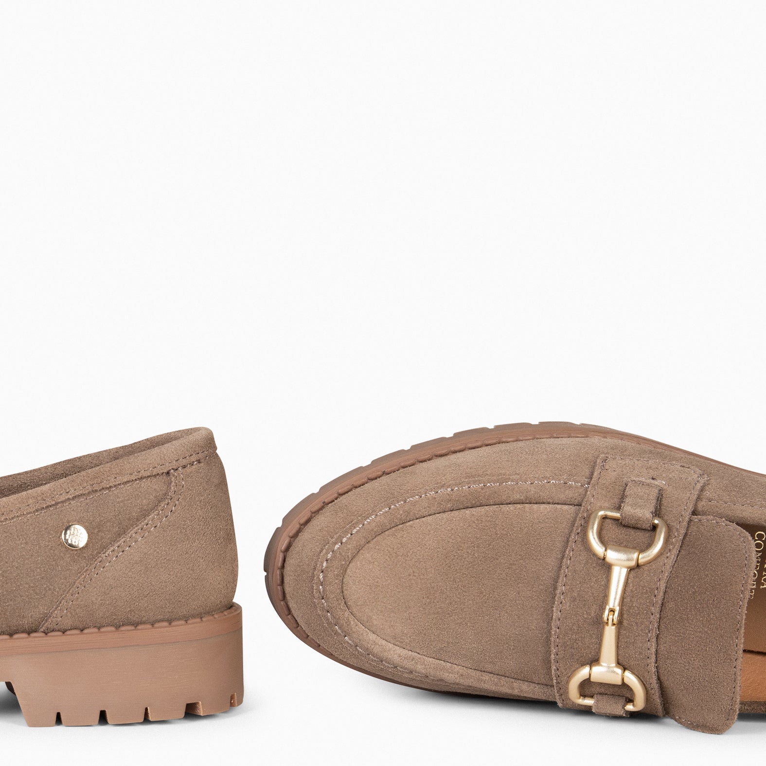 TREVILLA – TAUPE MOCCASIN WITH TRACK SOLE