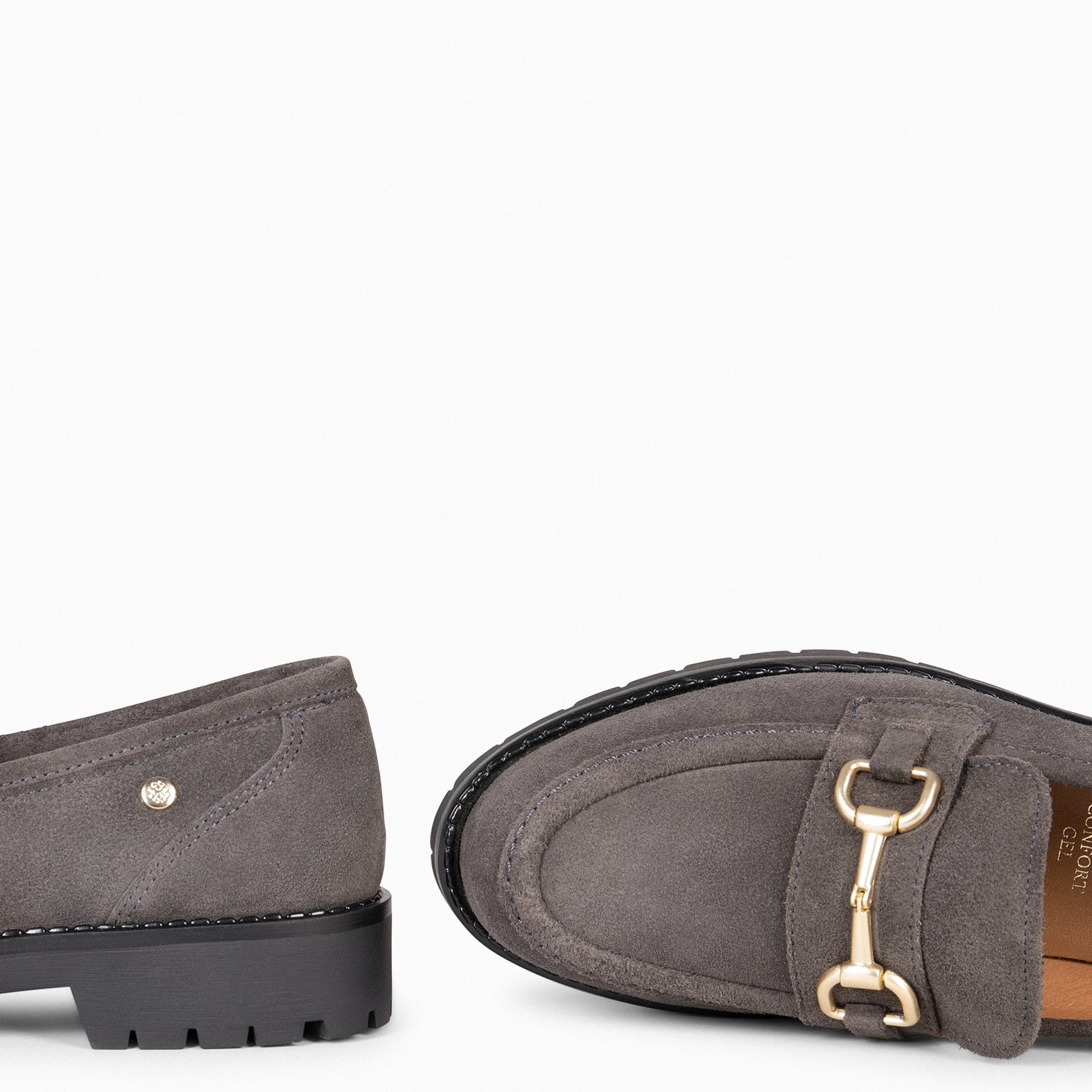 TREVILLA – GREY MOCCASIN WITH TRACK SOLE