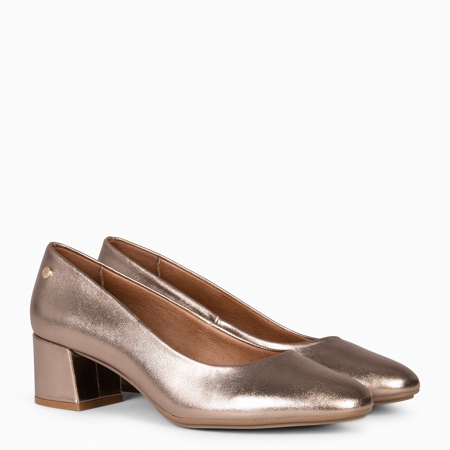 URBAN ROUND METALLIC – GOLDEN metallic low heel