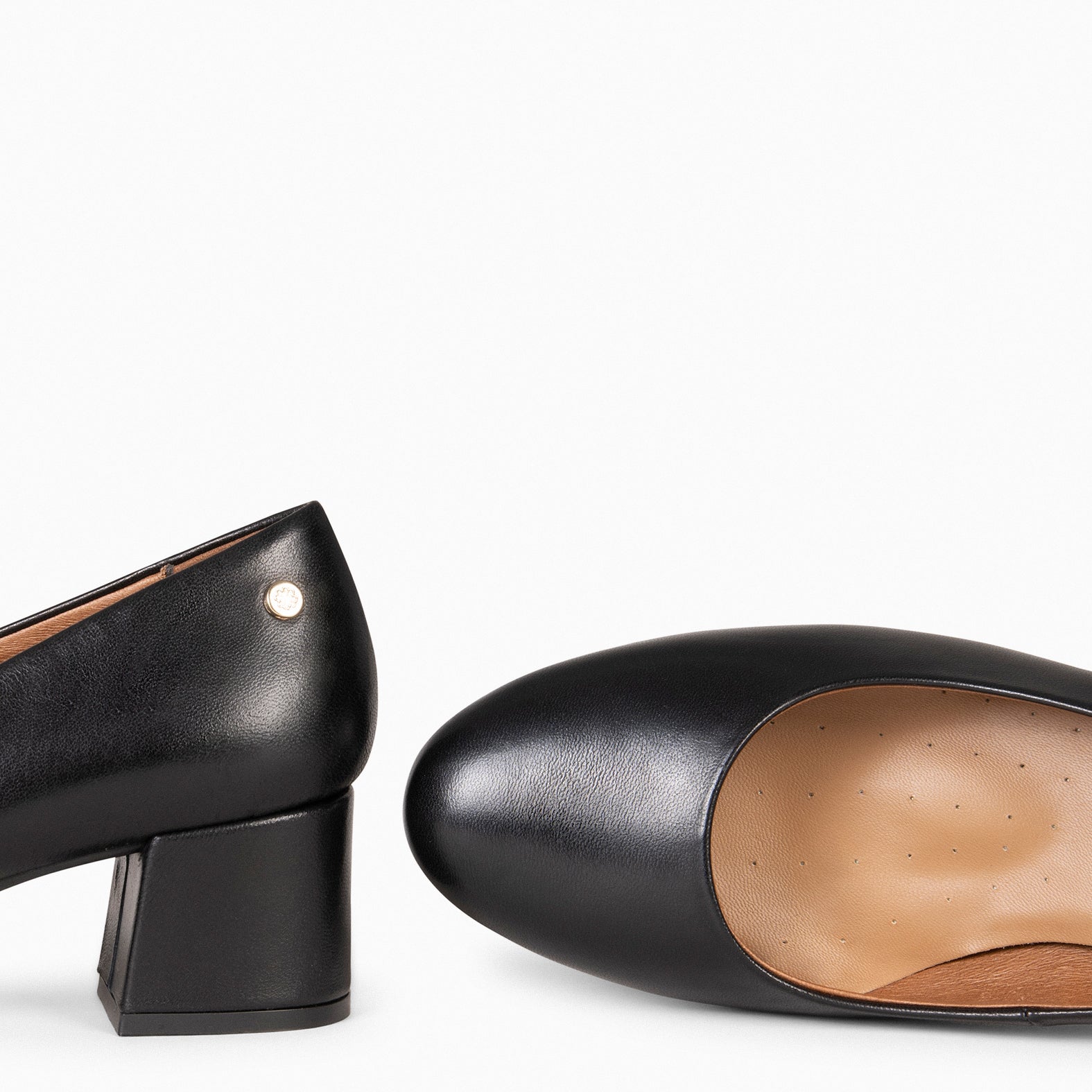 URBAN ROND SALON - Escarpins à petit talon en cuir NOIR