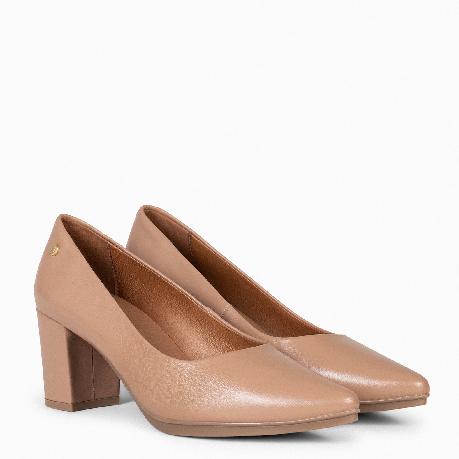 URBAN S SALON - TAUPE nappa leather mid heel