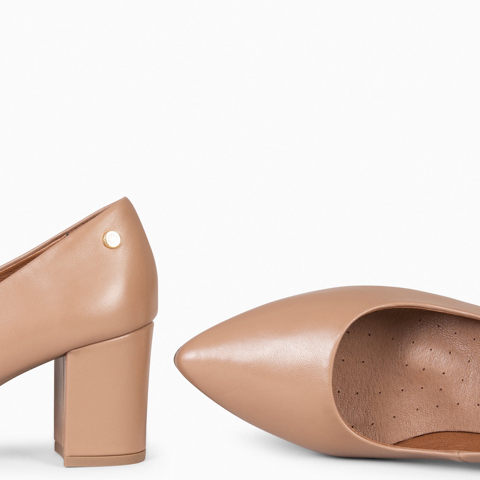 URBAN S SALON – TAUPE nappa leather mid heel