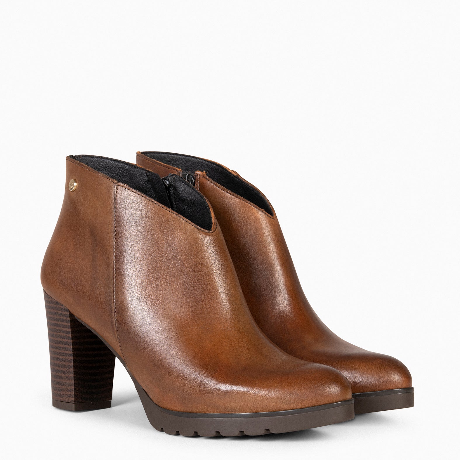 CLASSIC - Bottines pour femme à talon CAMEL